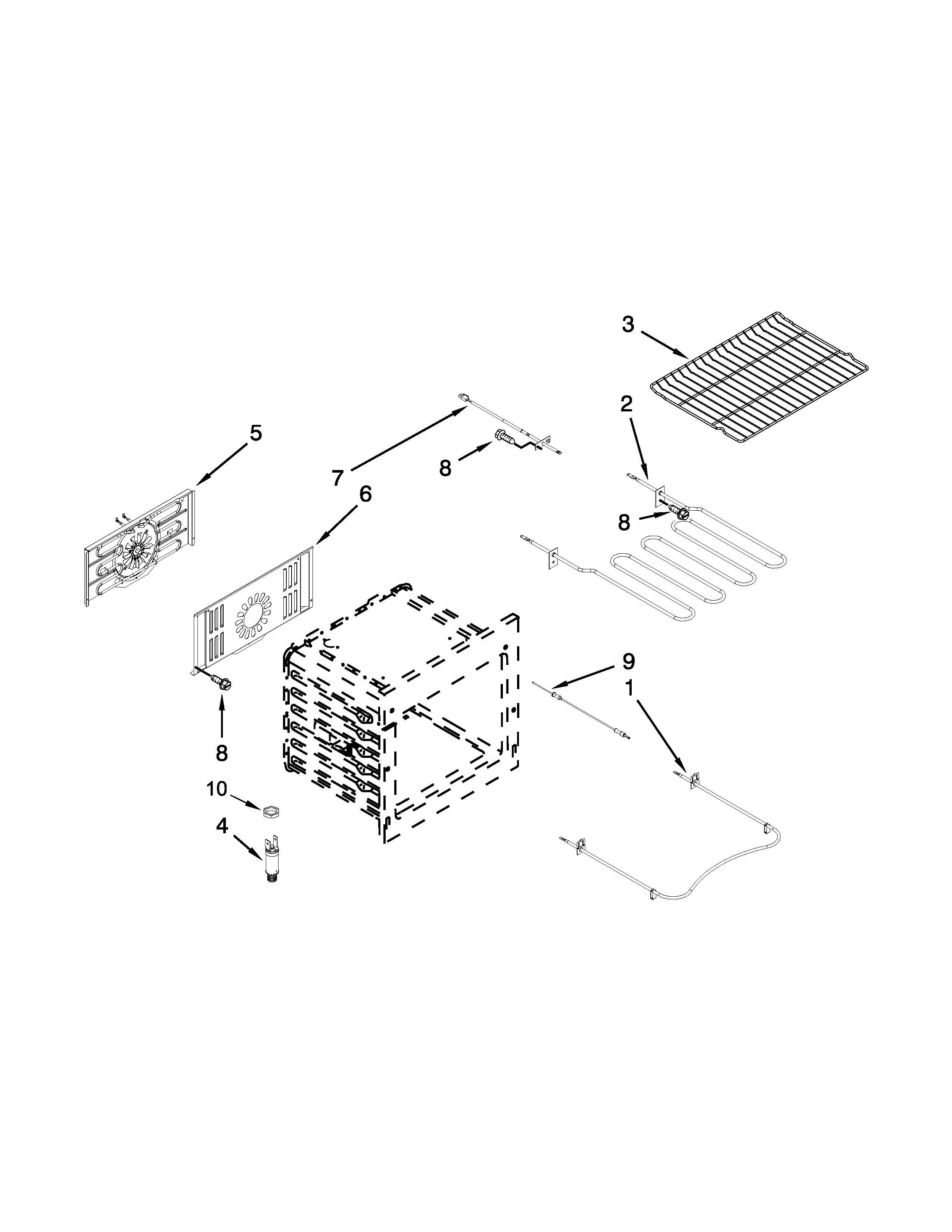 Jenn-Air JES9800CAB01 internal oven parts diagram