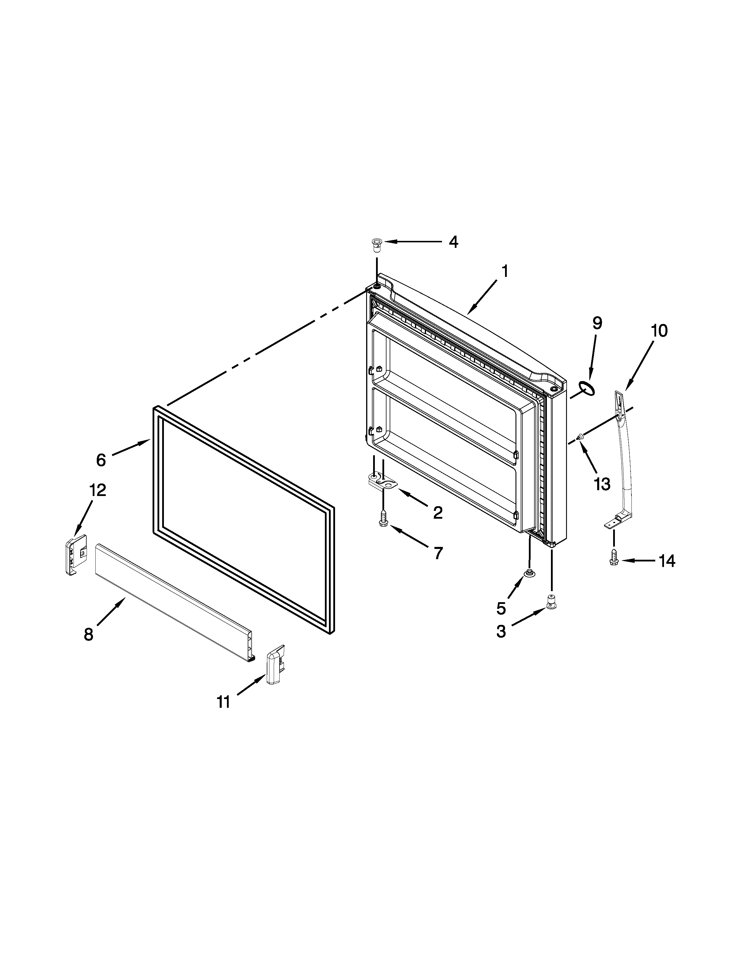 Maytag M9RXDGFYW11 freezer door parts diagram