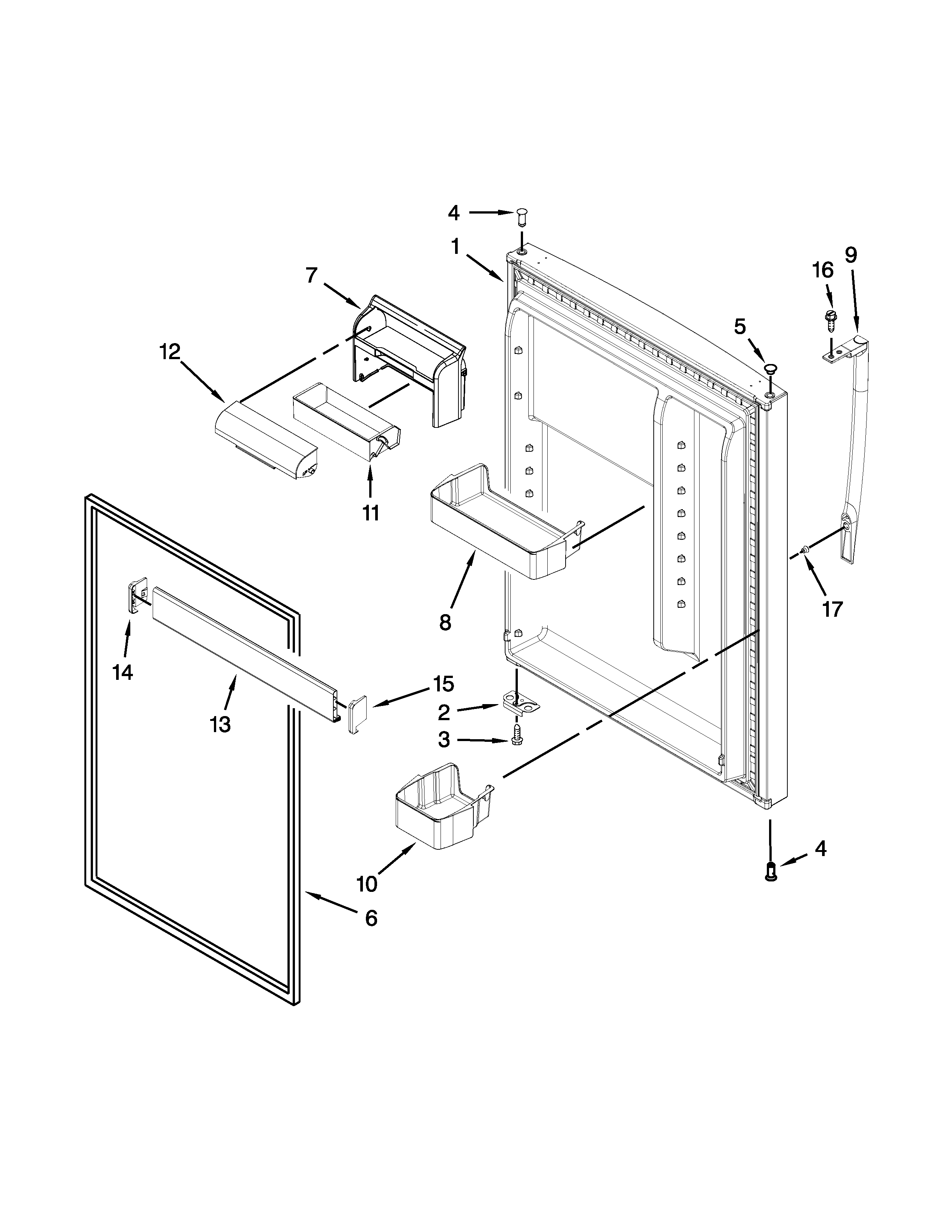 Maytag M9RXDGFYW11 refrigerator door parts diagram