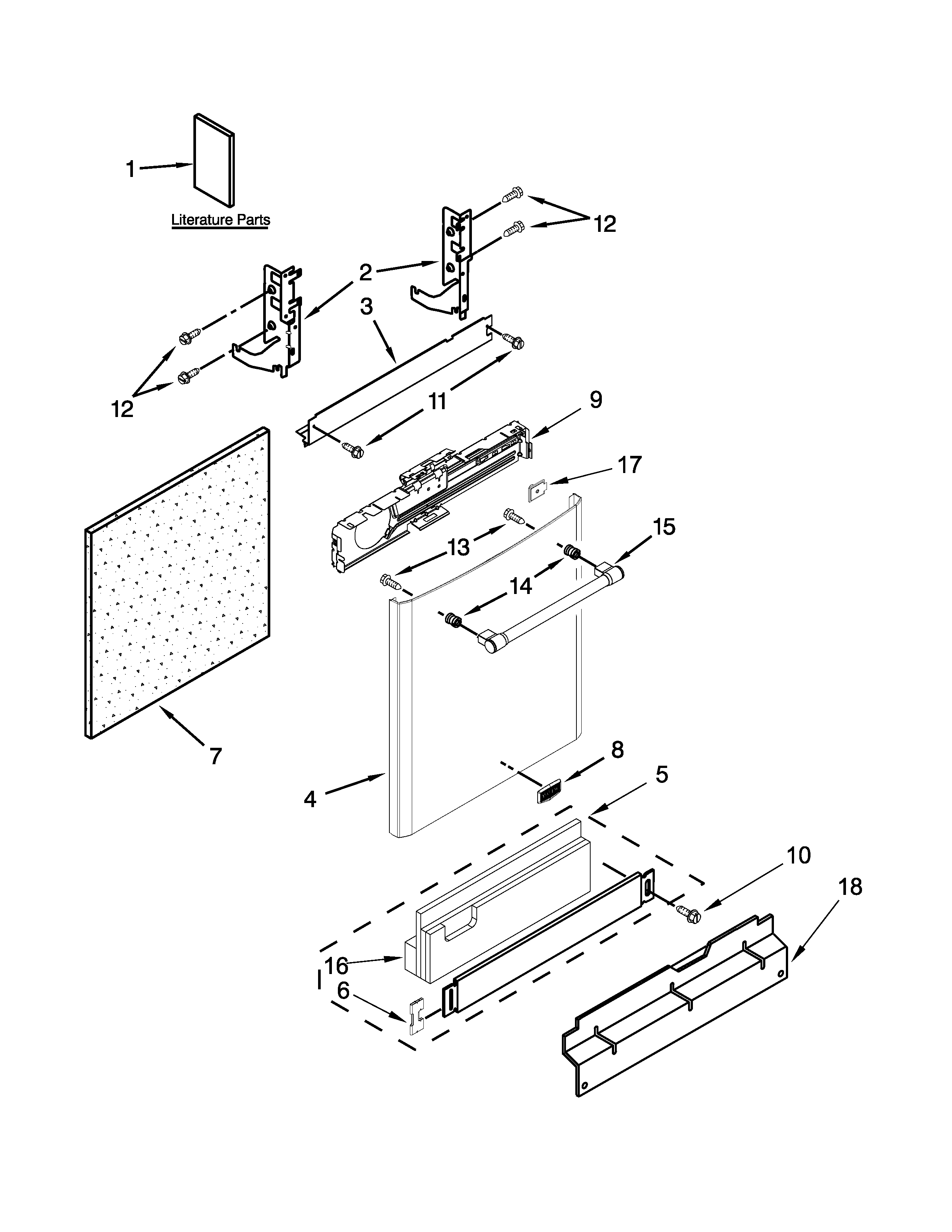 Maytag MDB8969SDH1 door and panel parts diagram