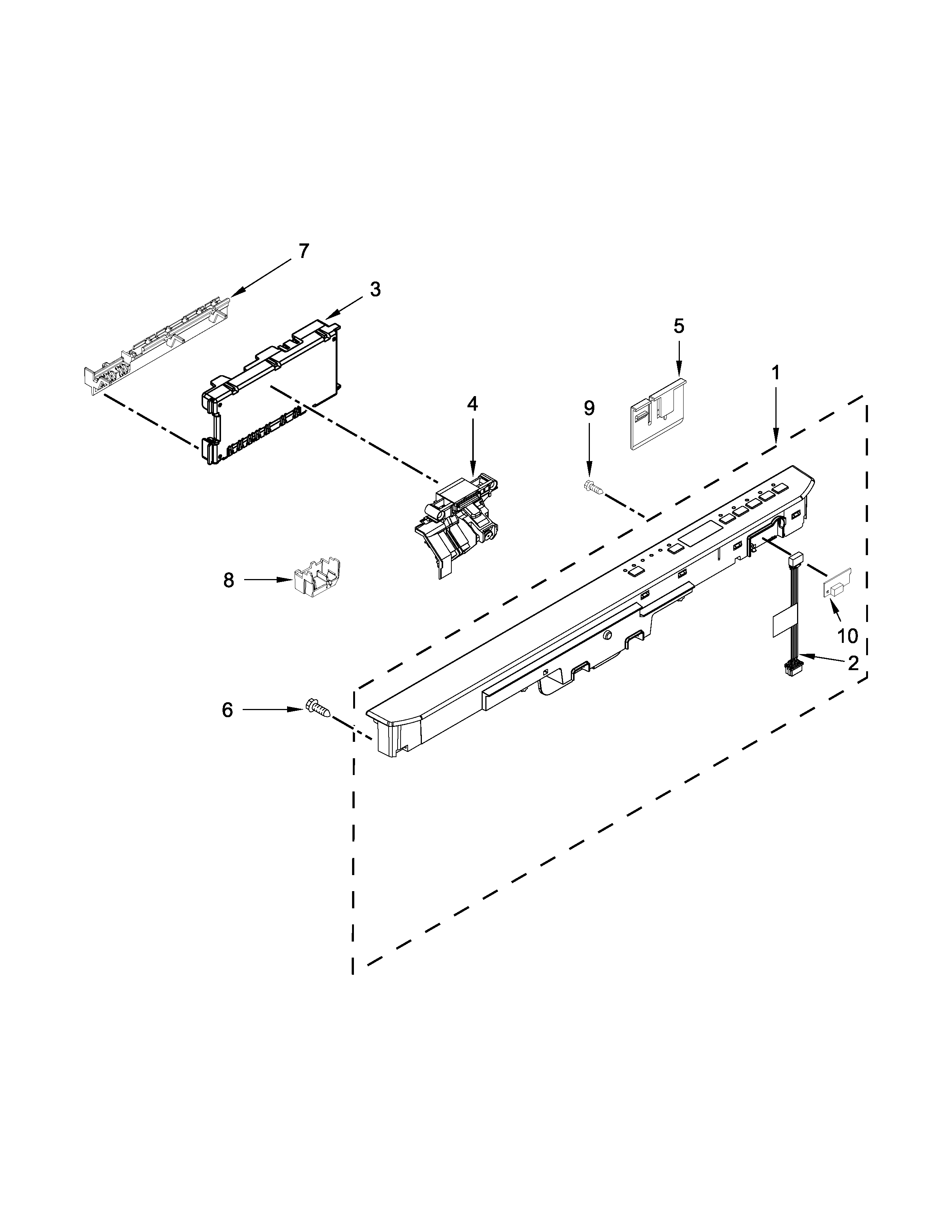 Maytag MDB8969SDH1 control panel and latch parts diagram