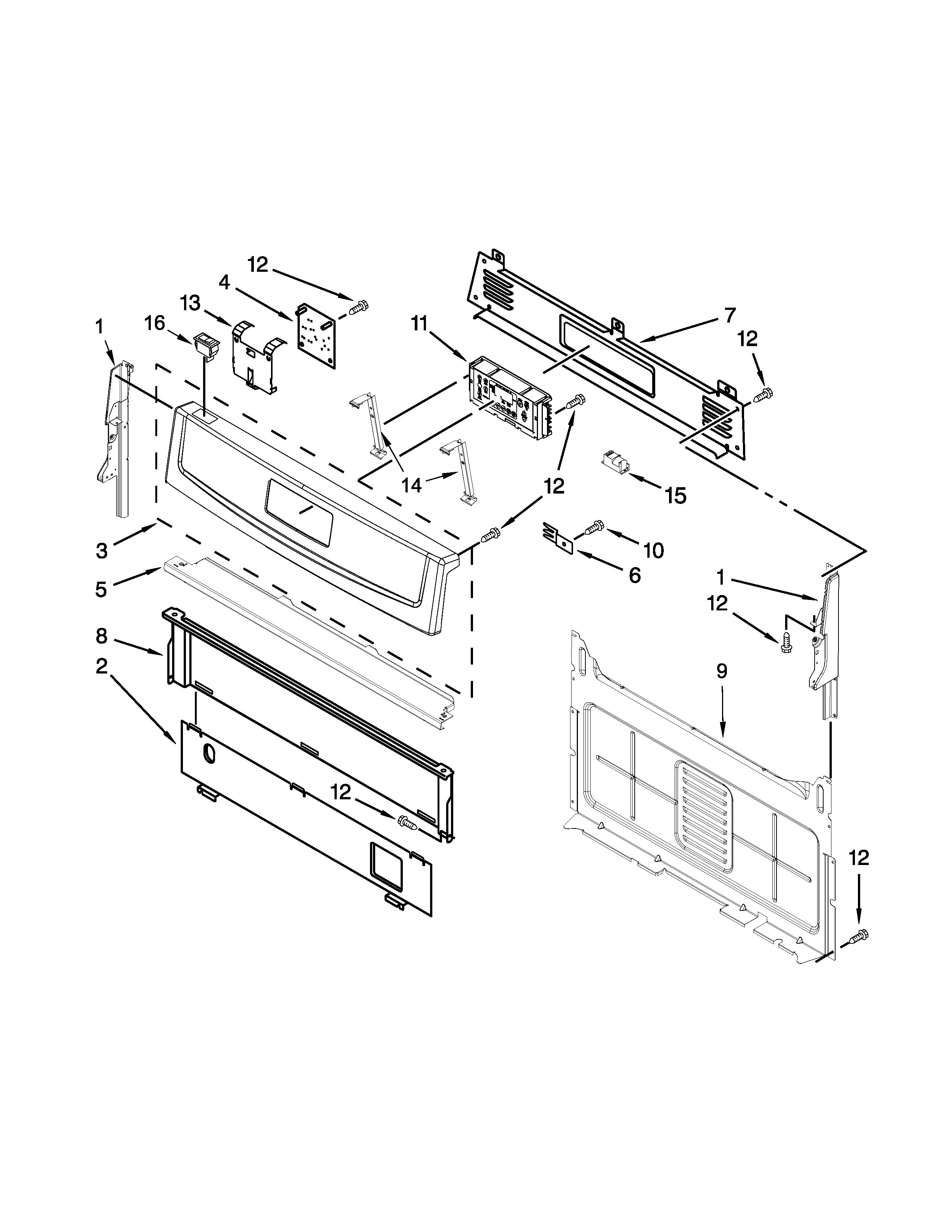 Ikea IGS505DS0 control panel parts diagram