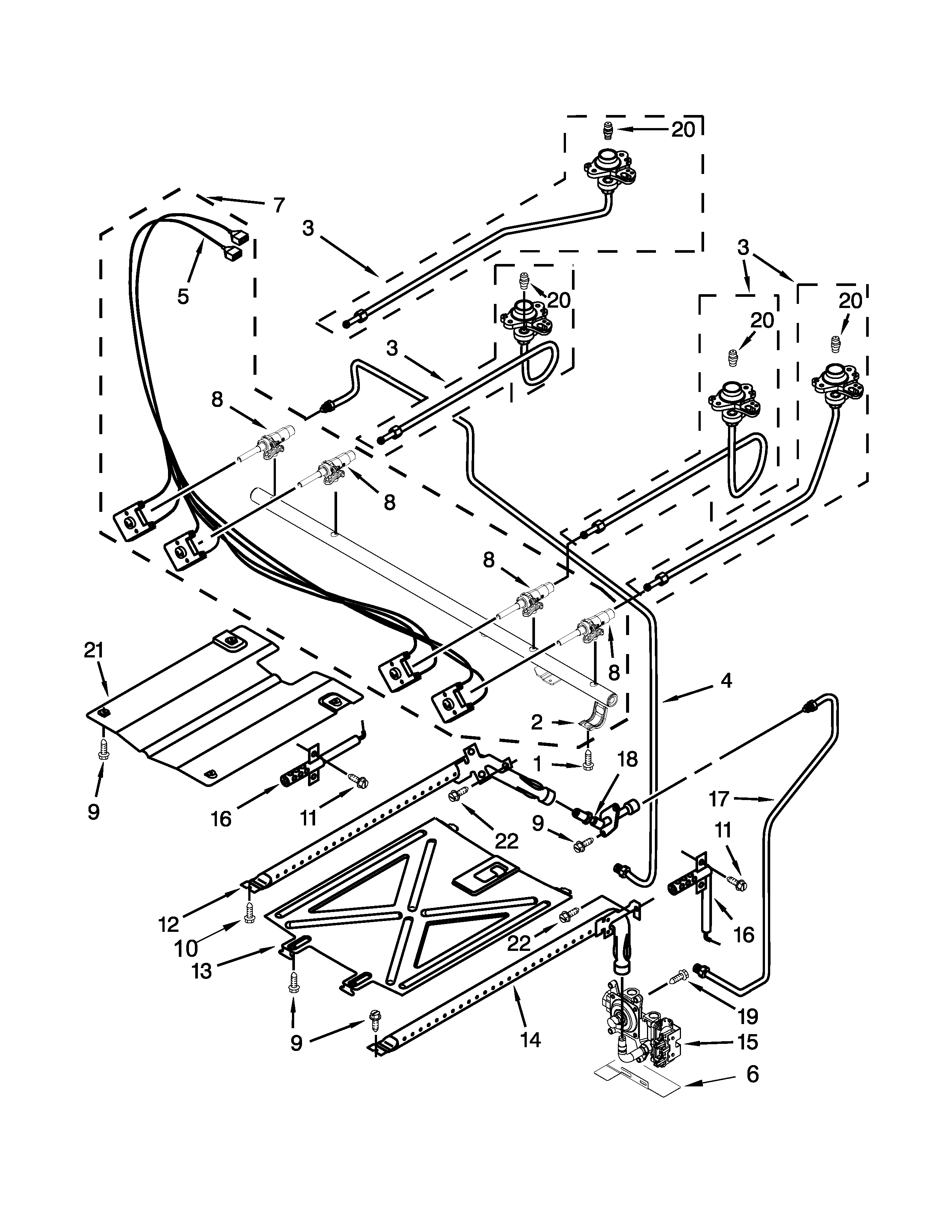 Ikea IGS505DS0 manifold parts diagram