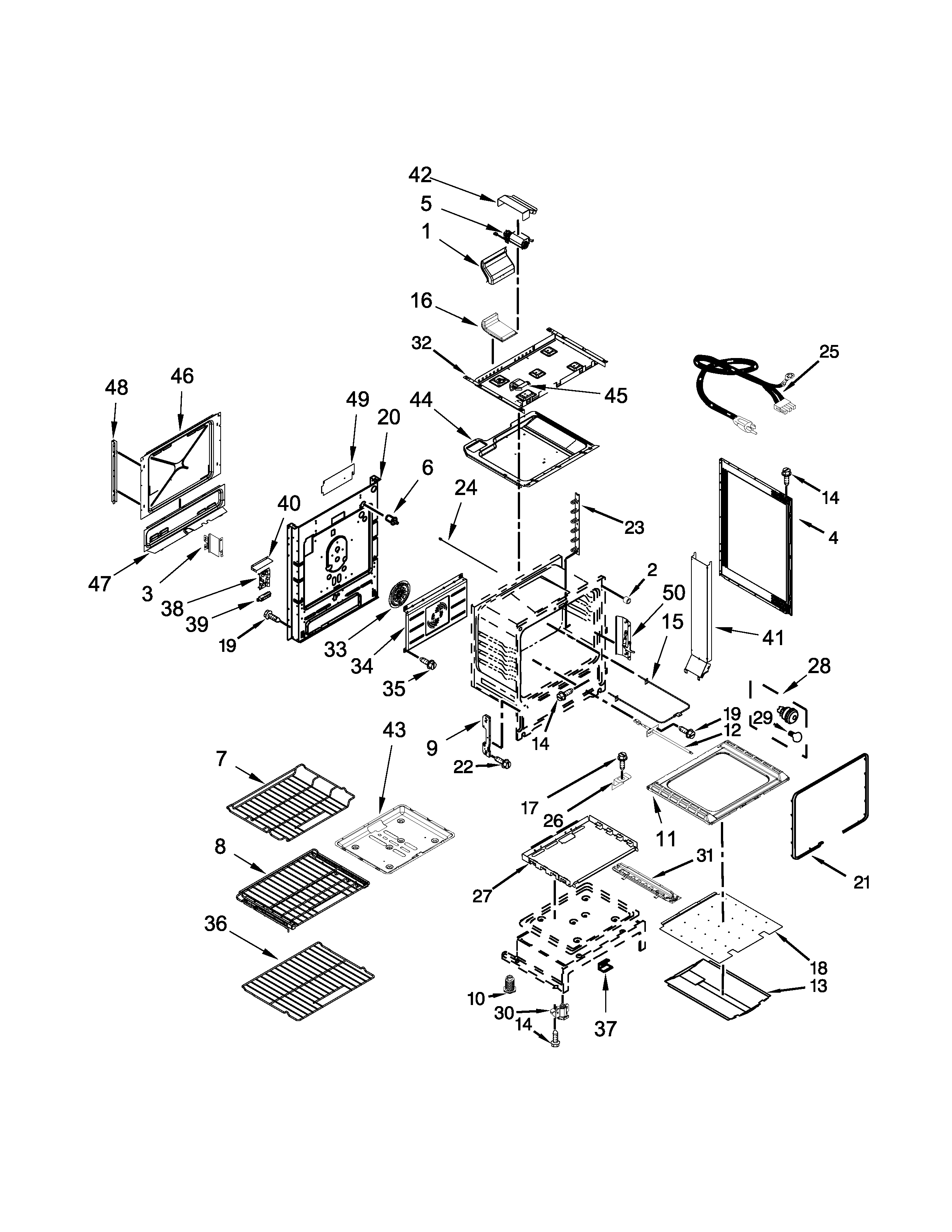 Jenn-Air JGS1450DP0 chassis parts diagram
