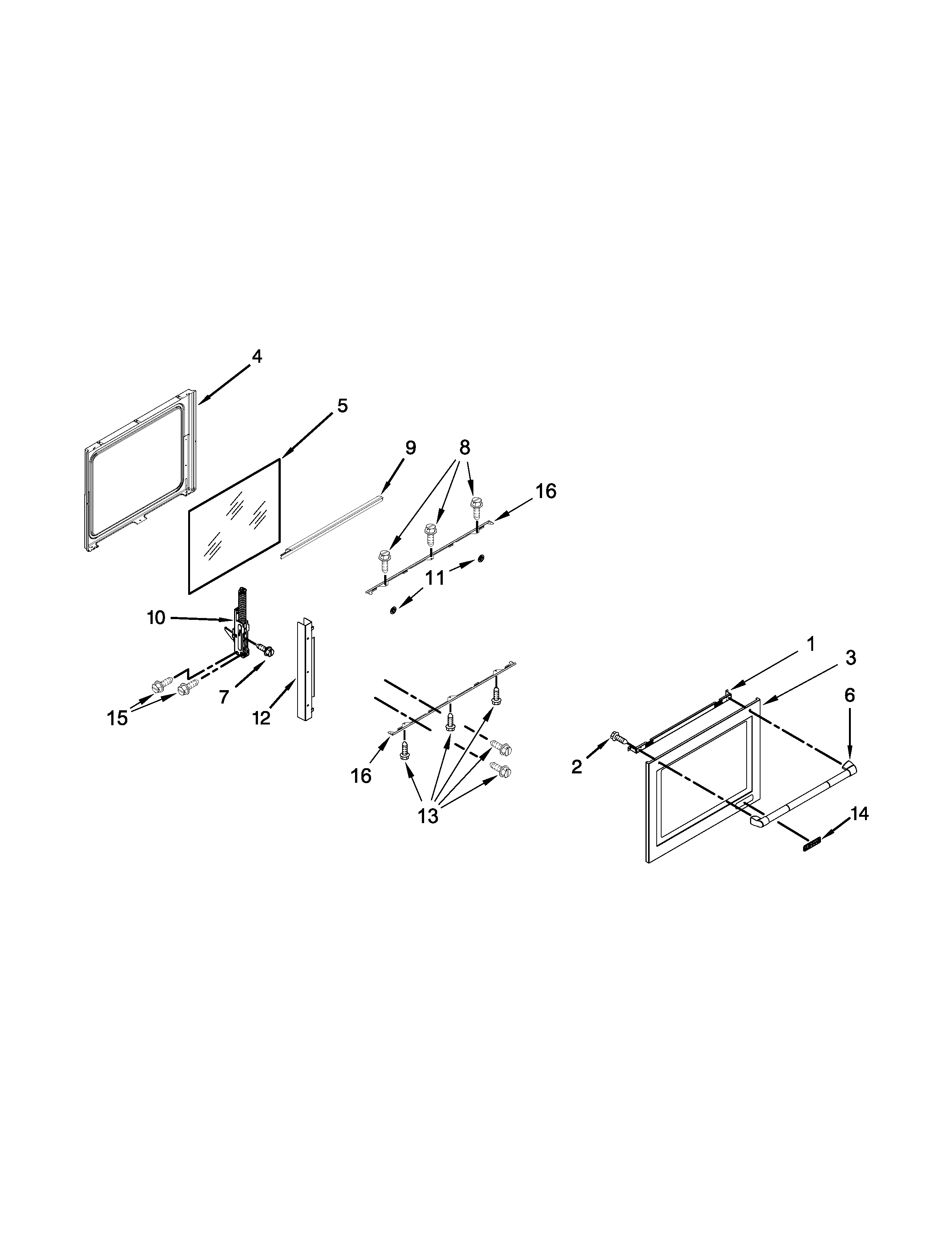 Jenn-Air JGS1450DP0 door parts diagram