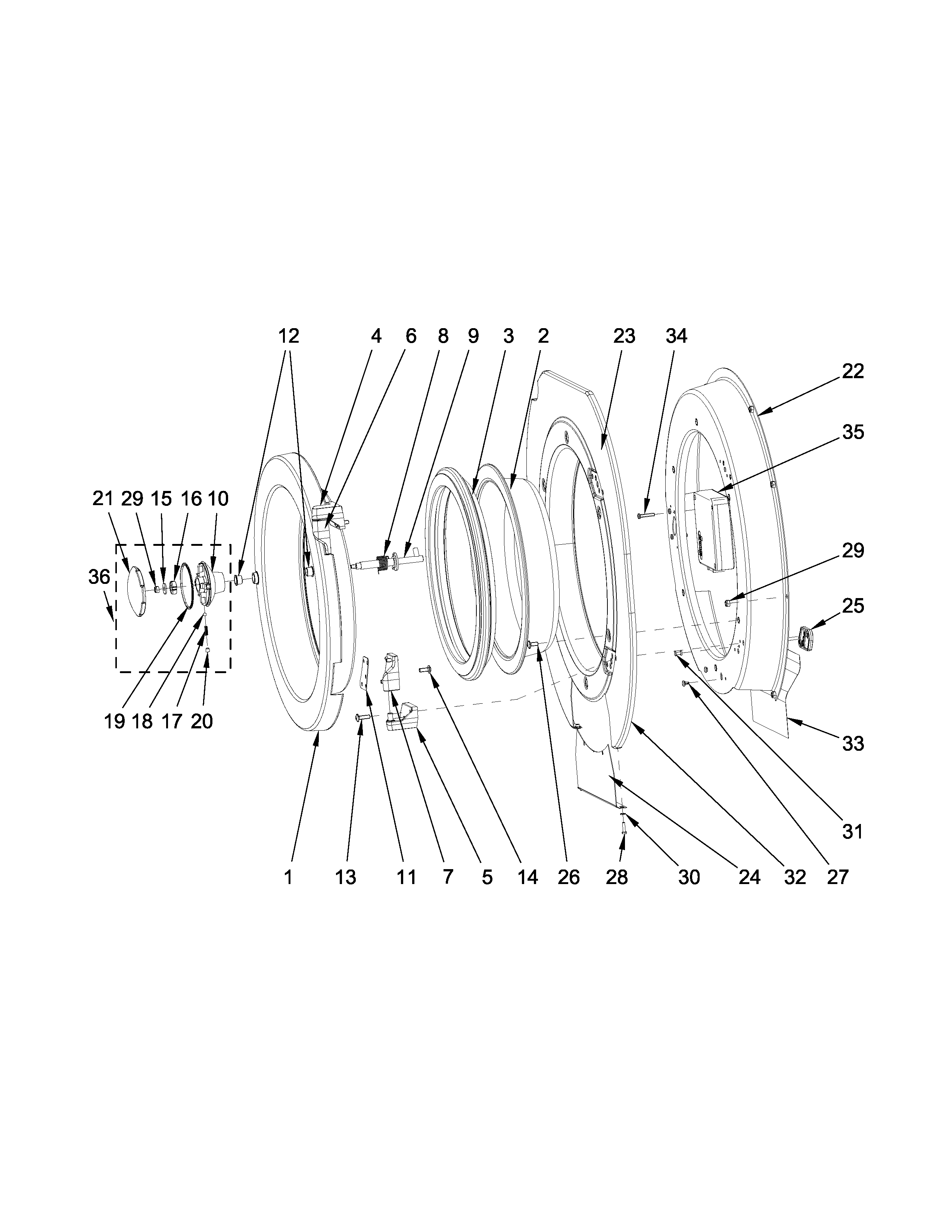 Maytag MXR30PNATS door parts diagram