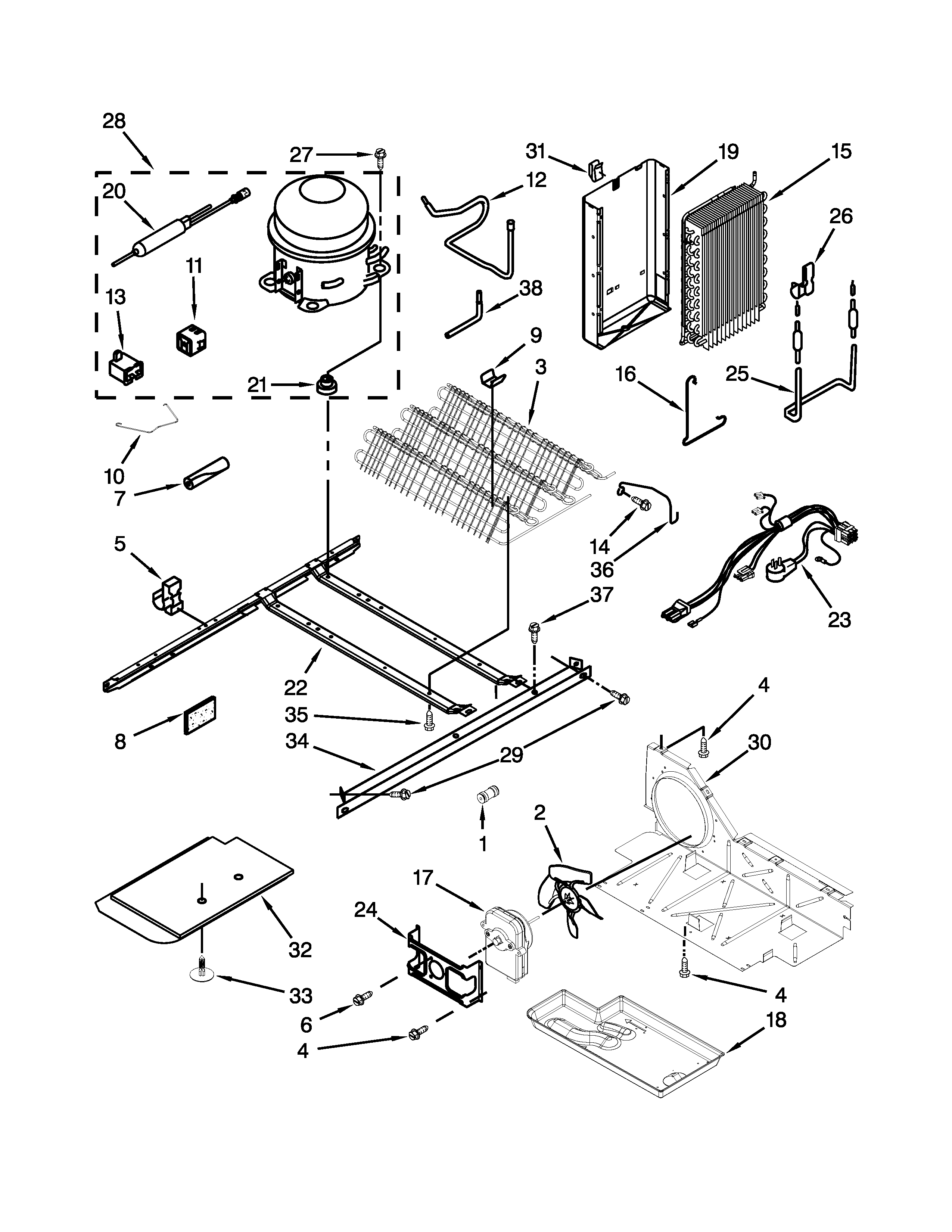 Whirlpool ED2FHEXVS02 unit parts diagram