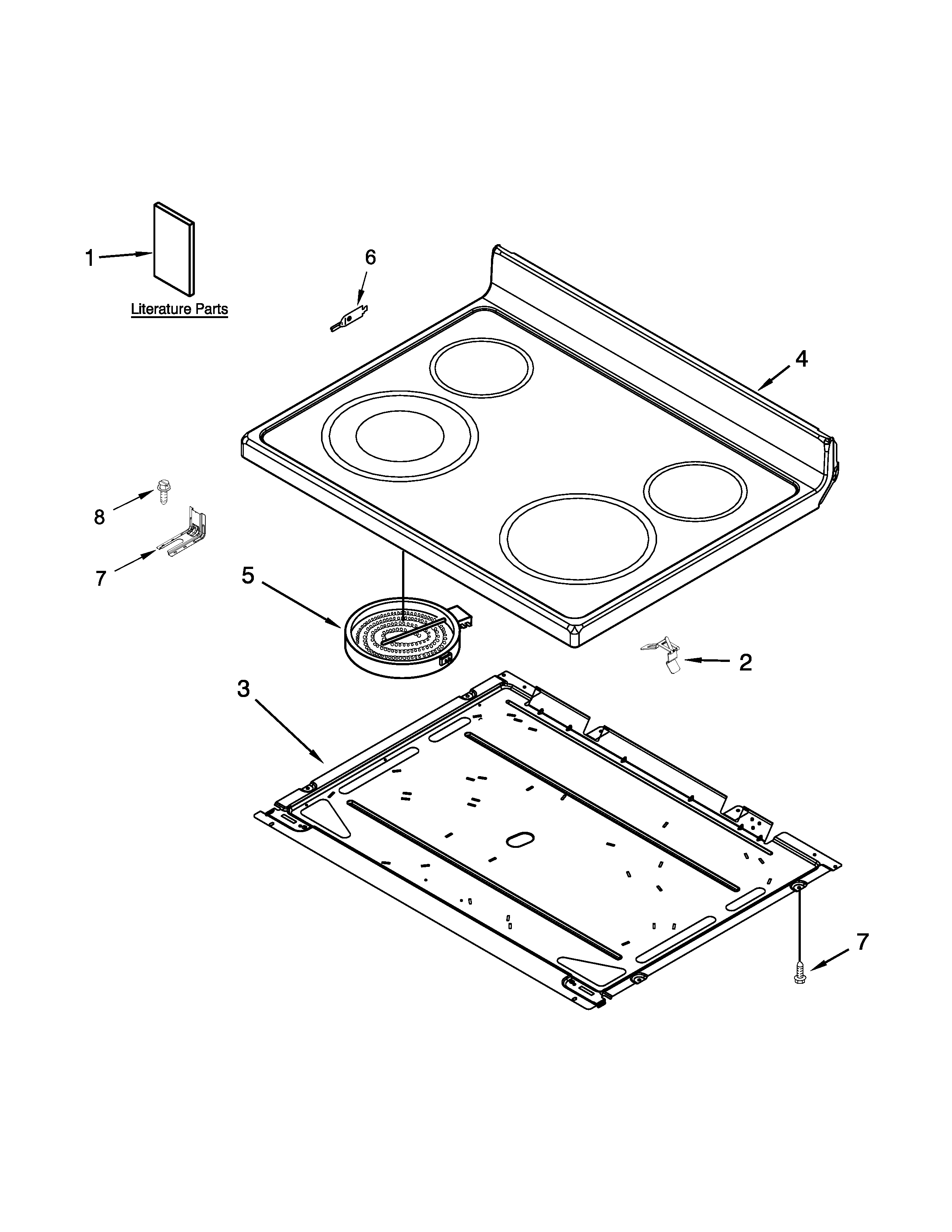 Ikea YIES505DS0 cooktop parts diagram