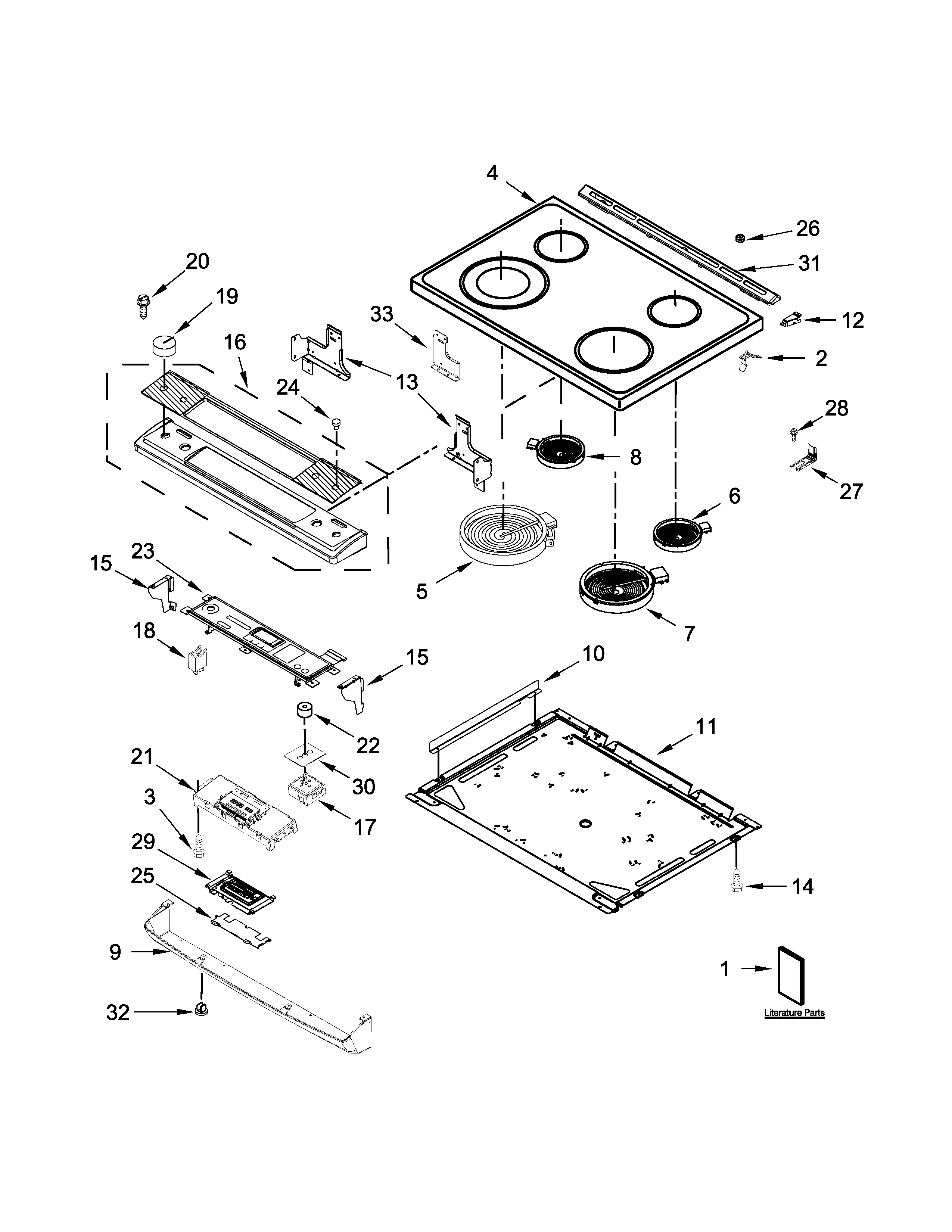 Ikea YIEL730CS0 cooktop parts diagram