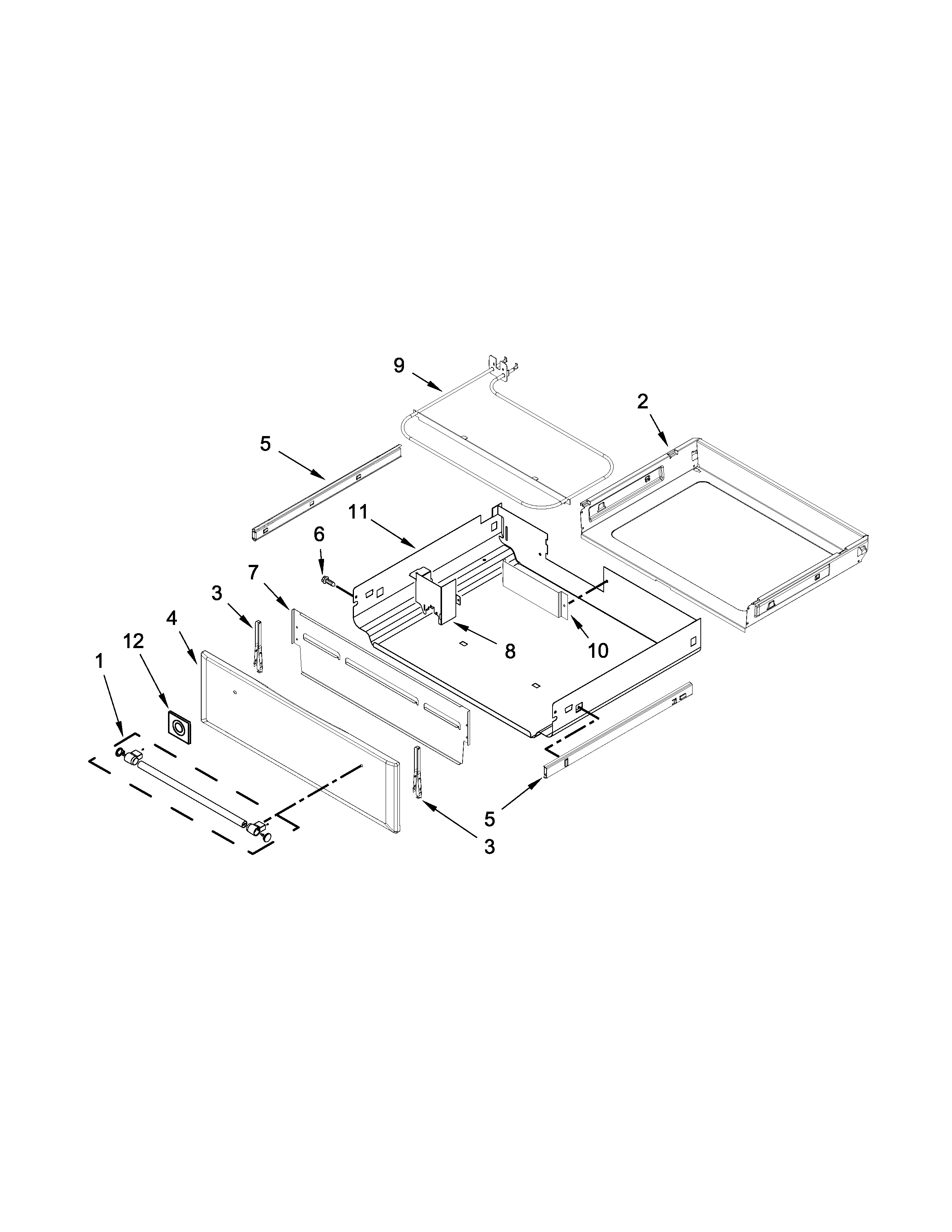 Maytag YMES8880DH0 drawer parts diagram