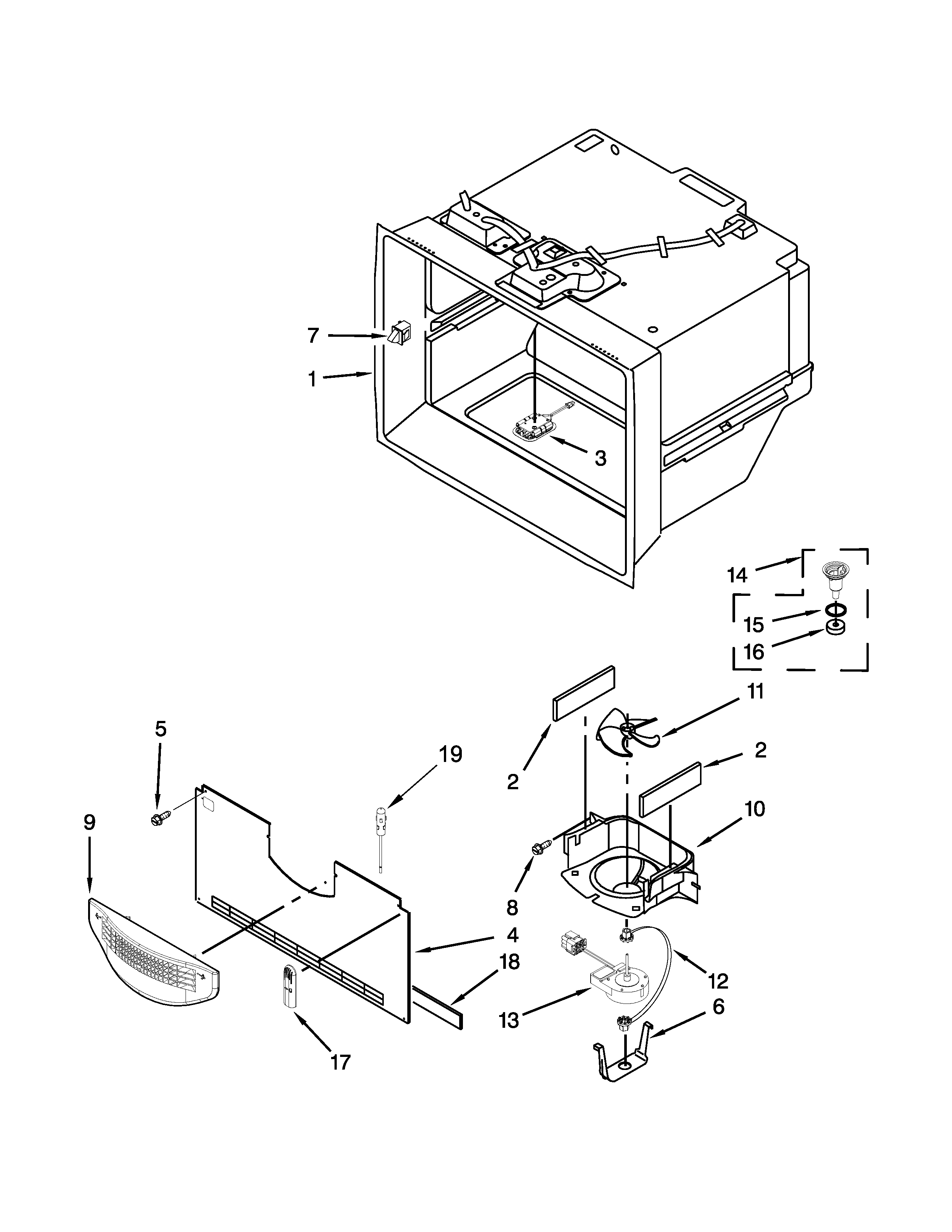 Whirlpool WRF736SDAW13 freezer liner parts diagram