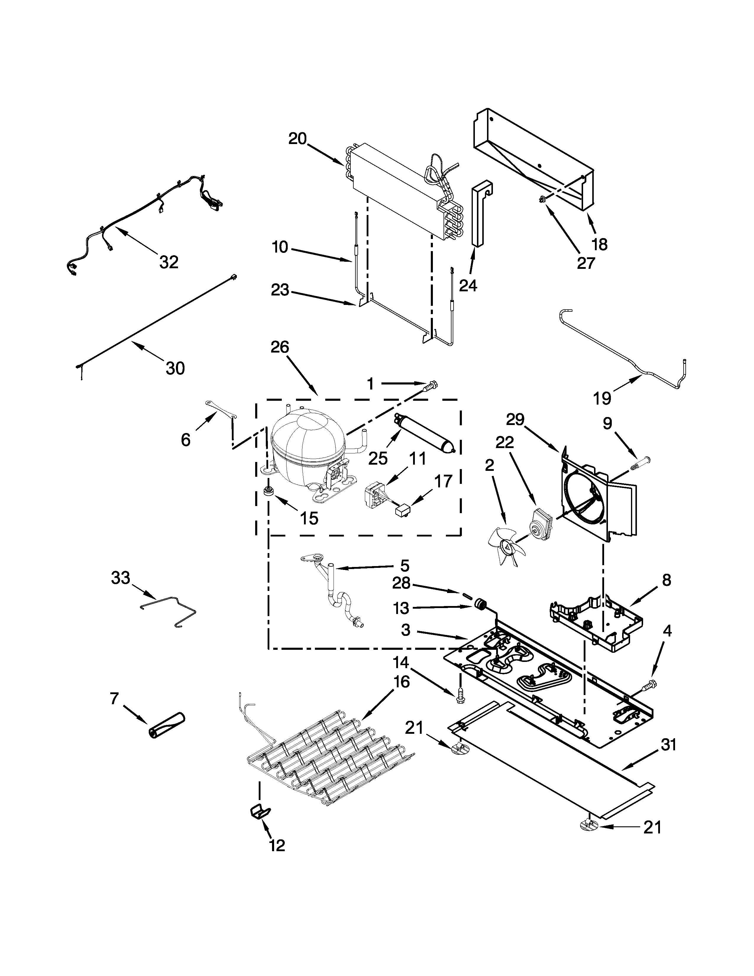 Whirlpool WRF736SDAW13 unit parts diagram