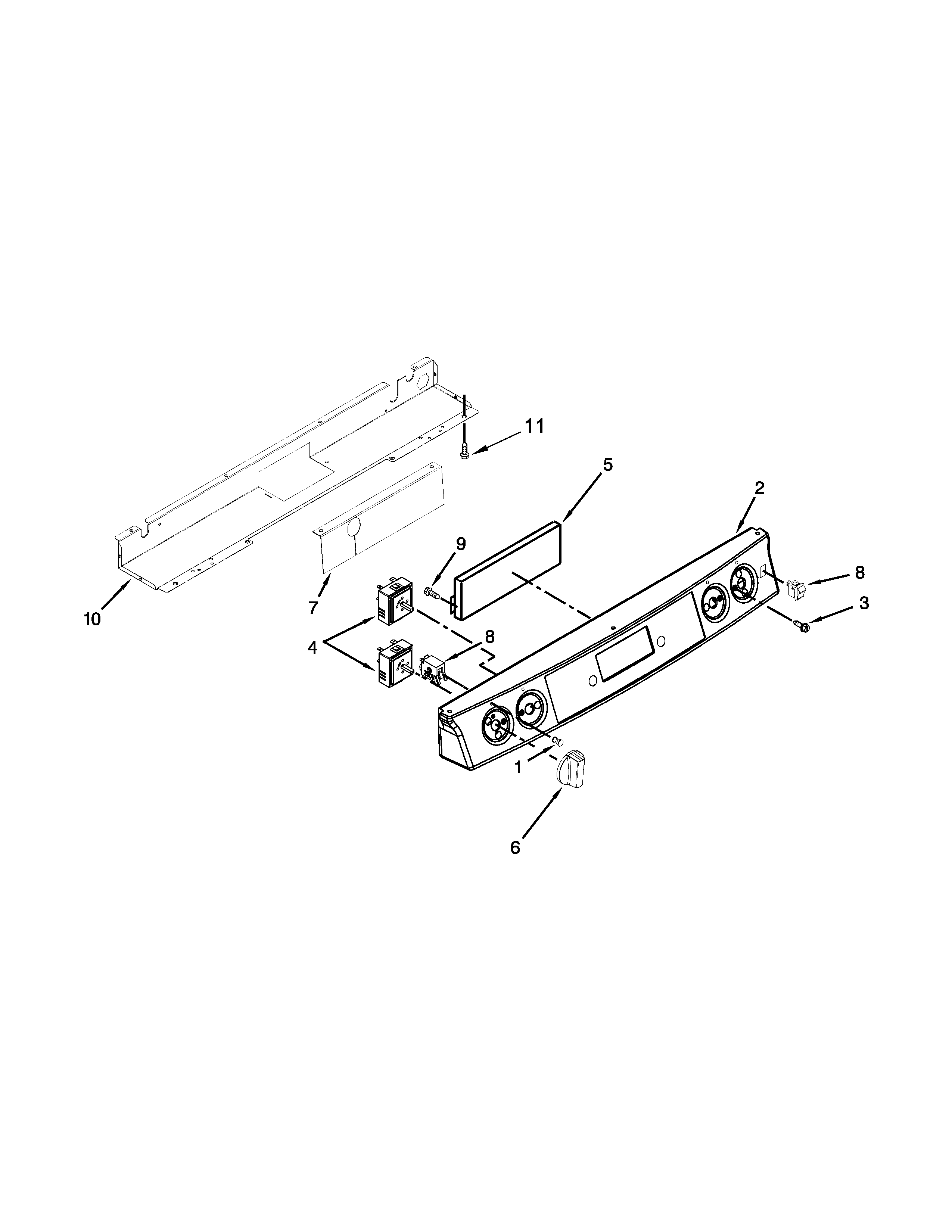 Jenn-Air JES9800CAS02 control panel parts diagram