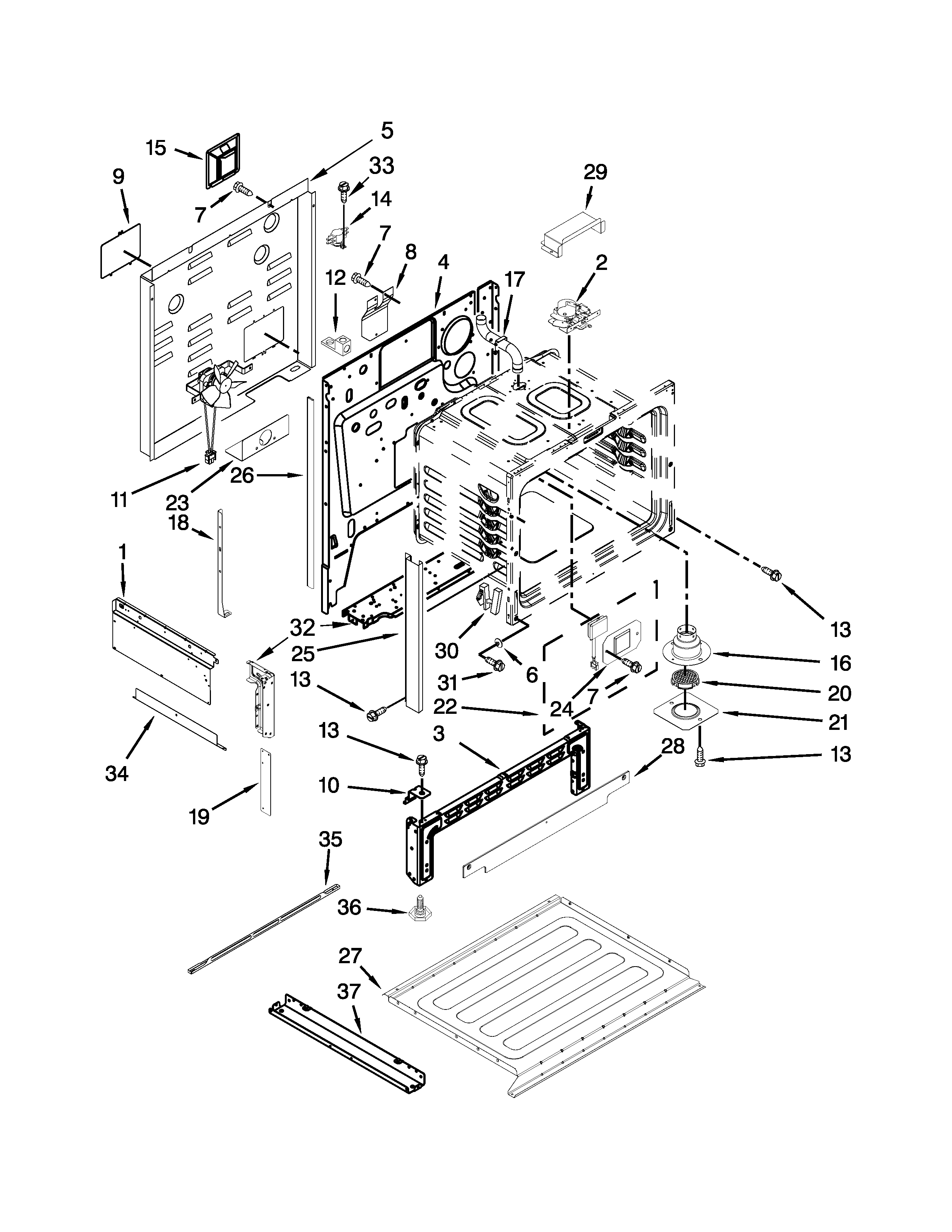 Jenn-Air JES9800CAS02 chassis parts diagram
