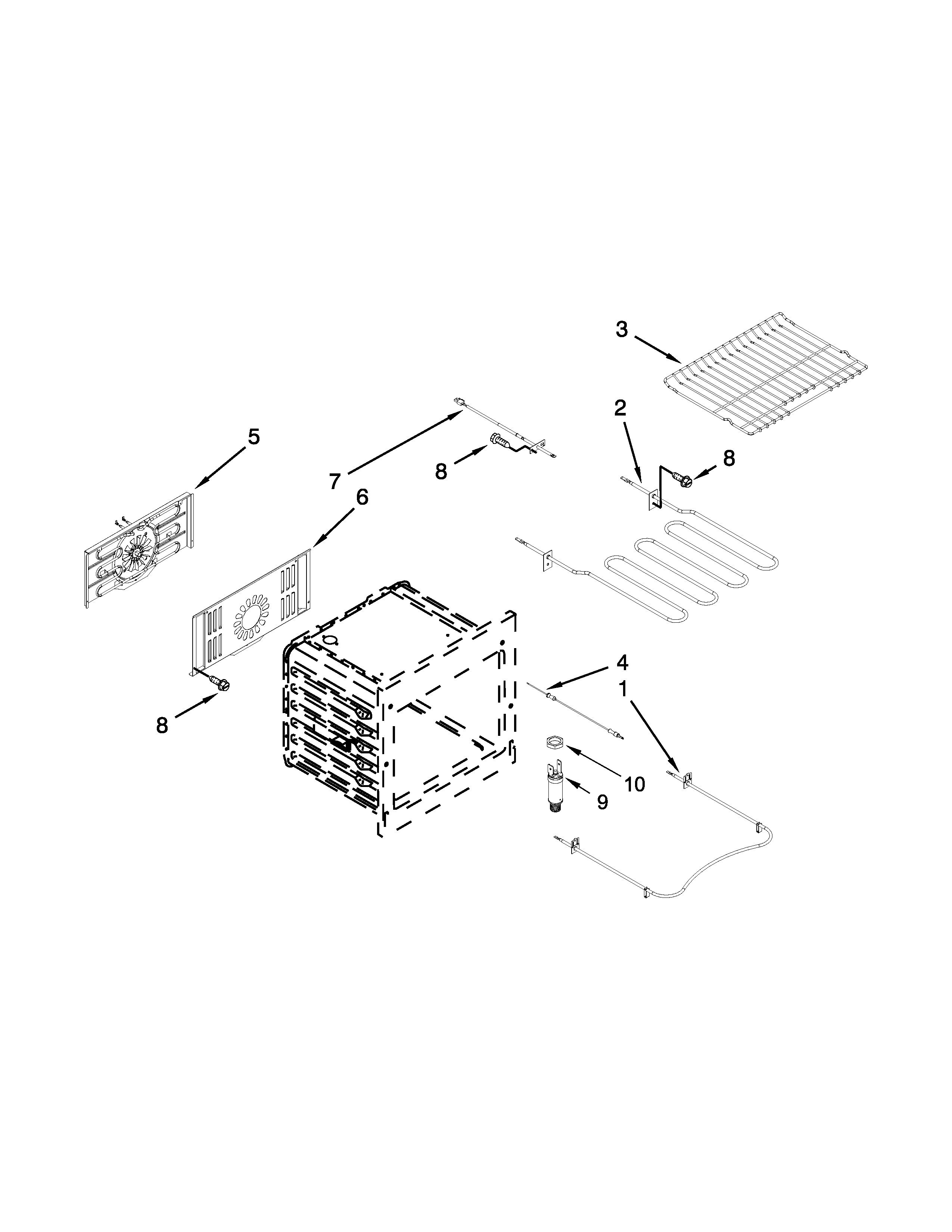 Jenn-Air JES9800CAS02 internal oven parts diagram