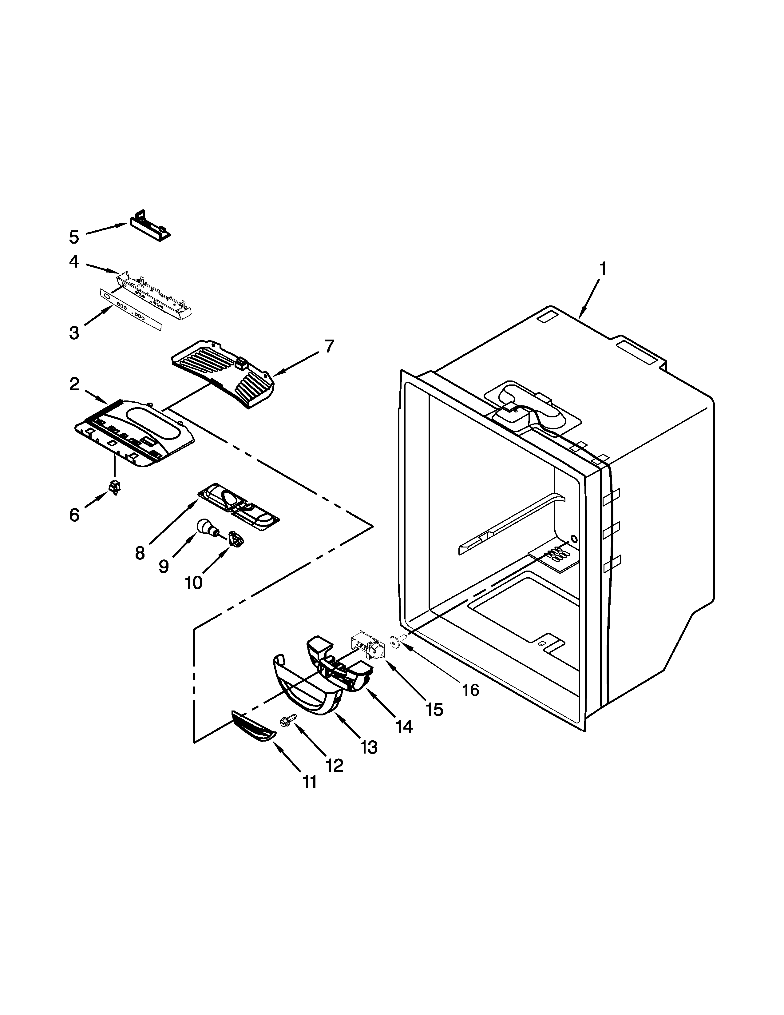 Maytag MBF2258XEW6 refrigerator liner parts diagram