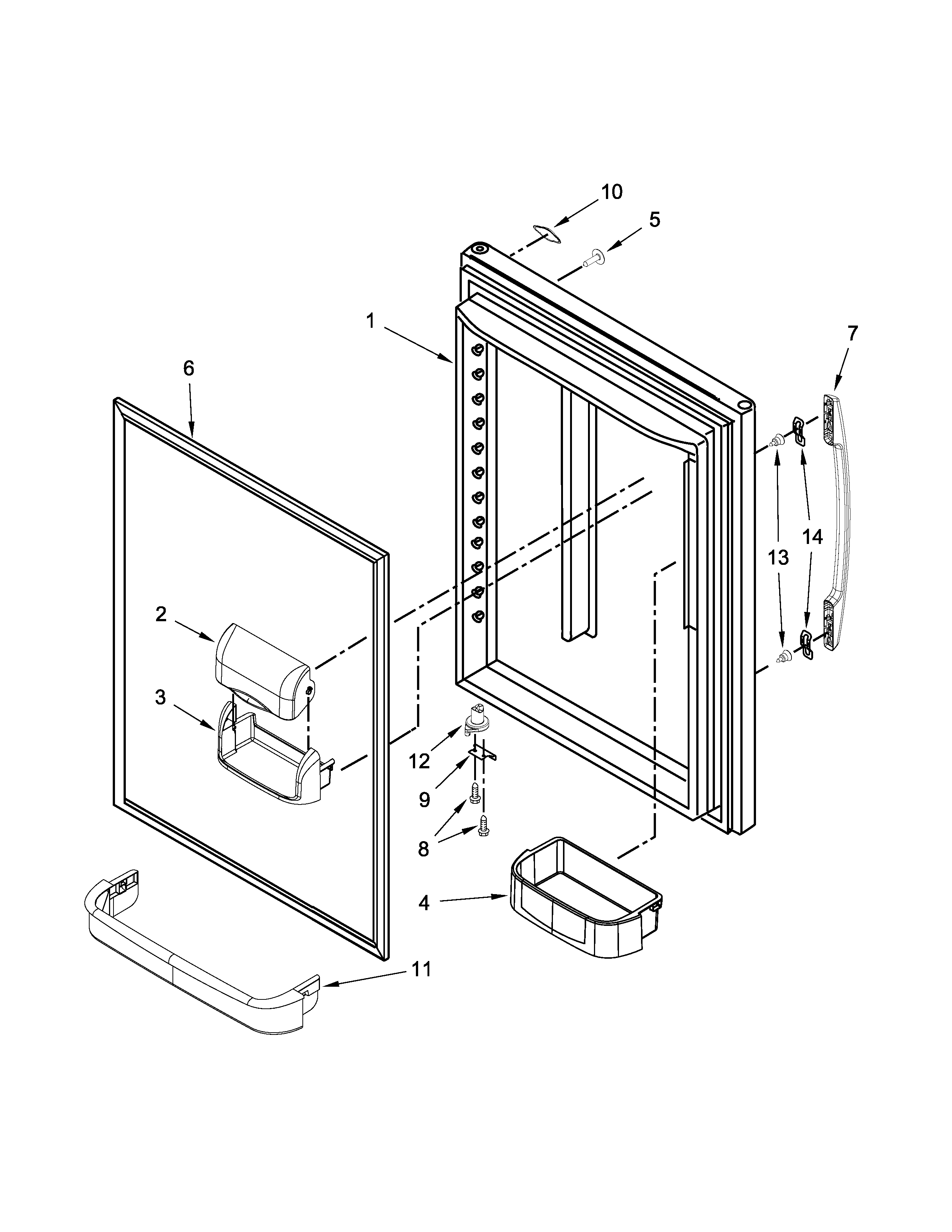 Maytag MBF2258XEW6 refrigerator door parts diagram
