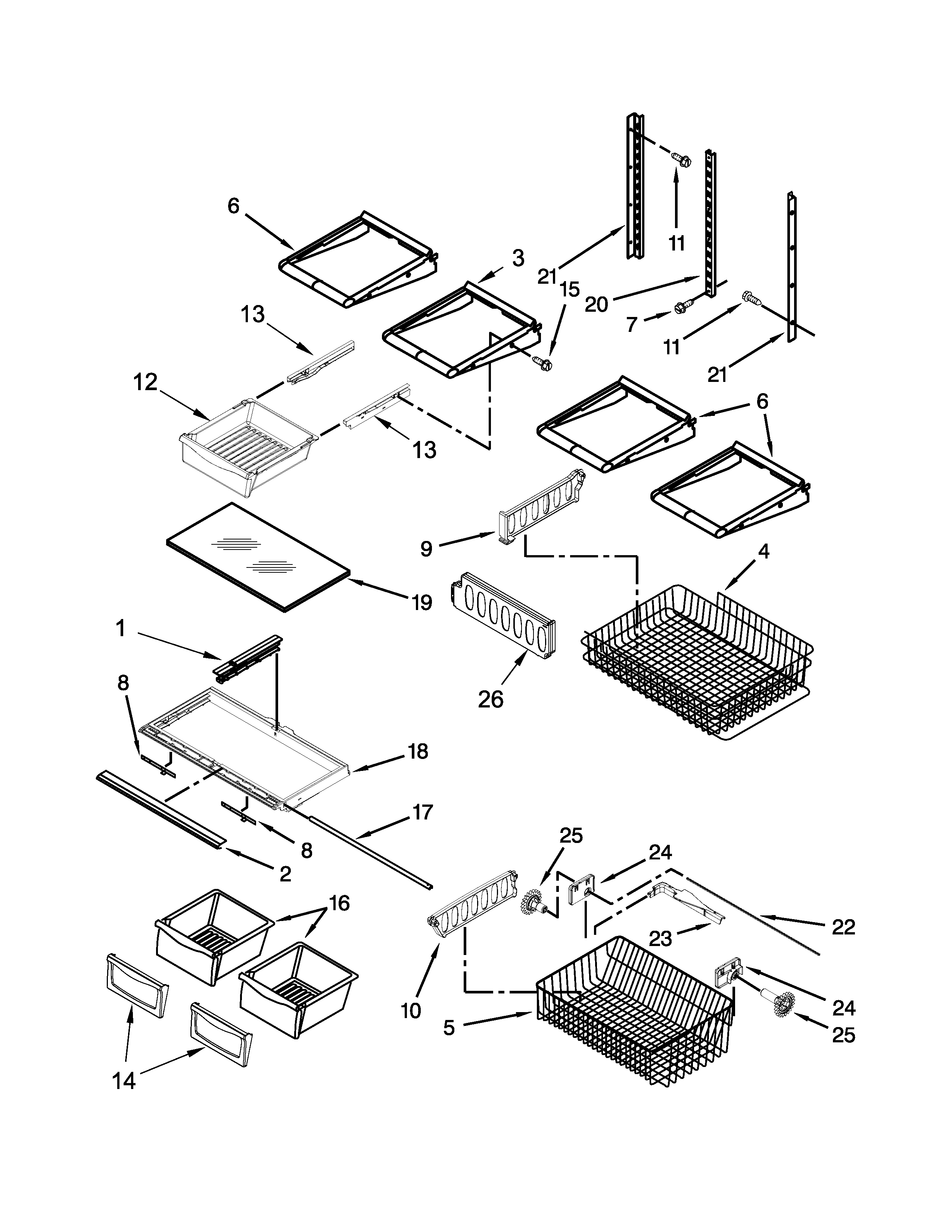 Maytag MBF2258XEW6 shelf parts diagram
