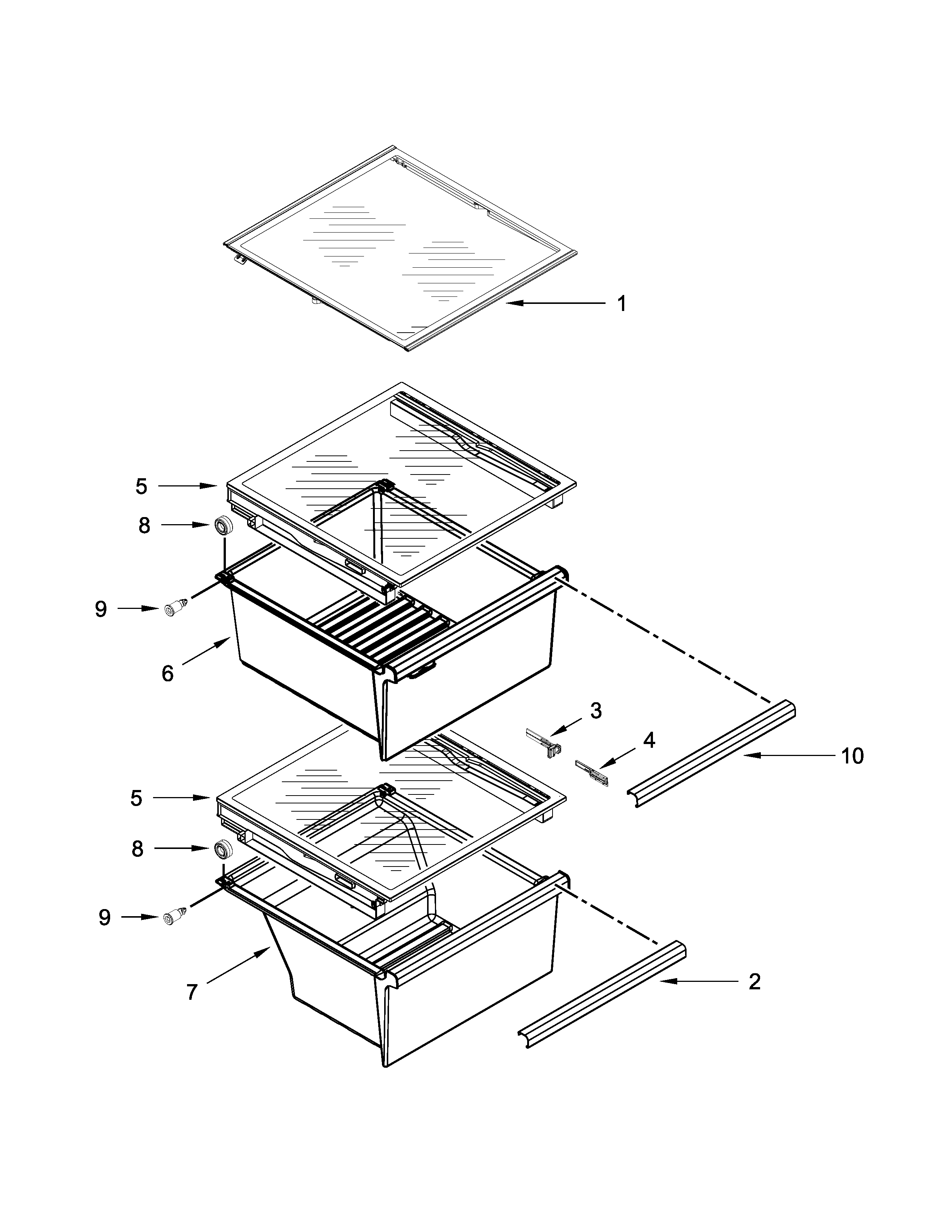 Ikea ISC21CNEDS00 refrigerator shelf parts diagram
