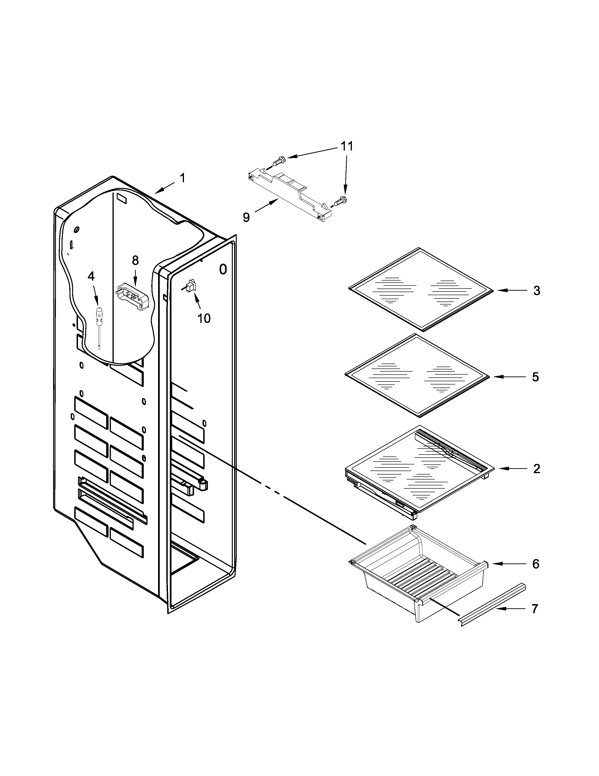 Ikea ISC21CNEDS00 freezer liner parts diagram