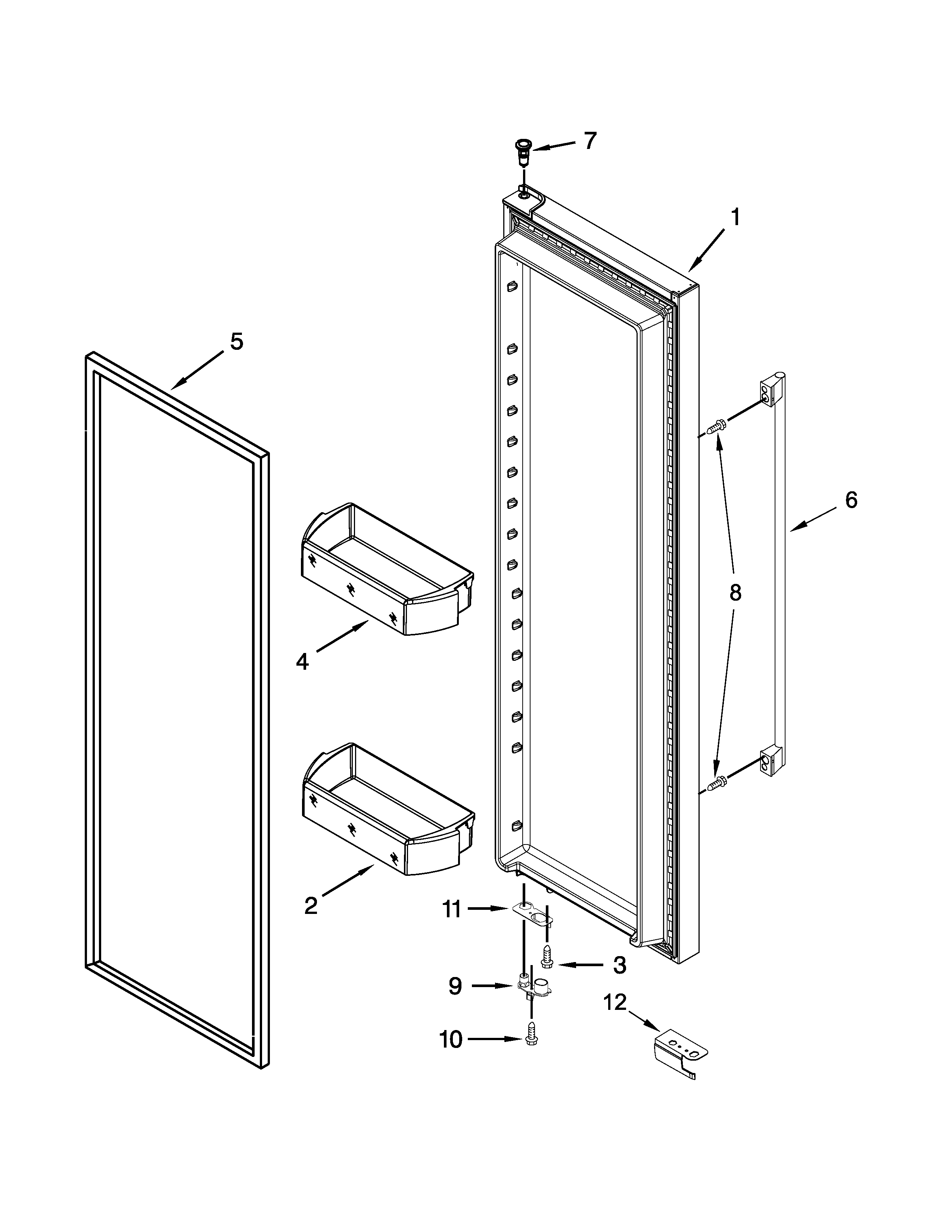 Ikea ISC21CNEDS00 refrigerator door parts diagram
