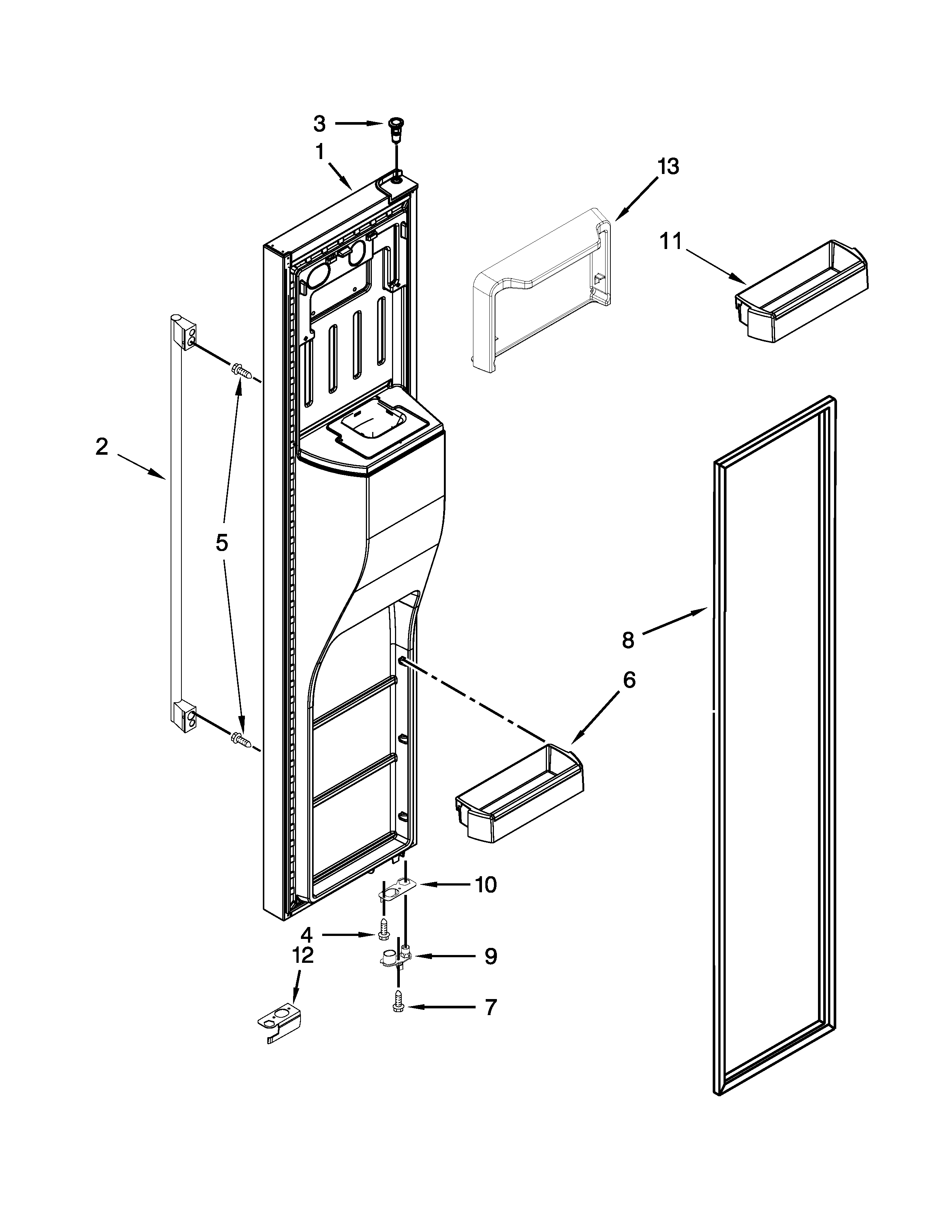 Ikea ISC21CNEDS00 freezer door parts diagram