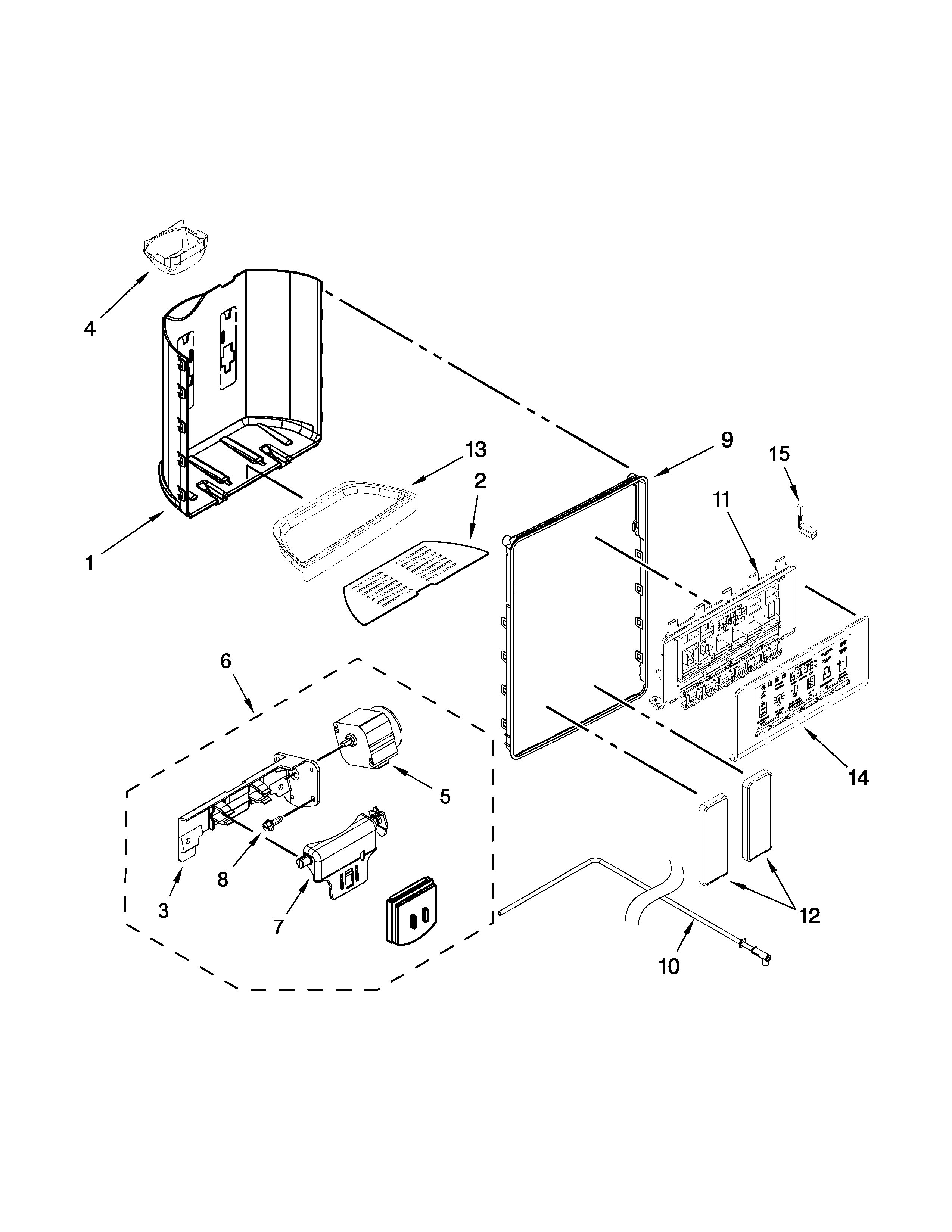 Ikea ISC21CNEDS00 dispenser parts diagram