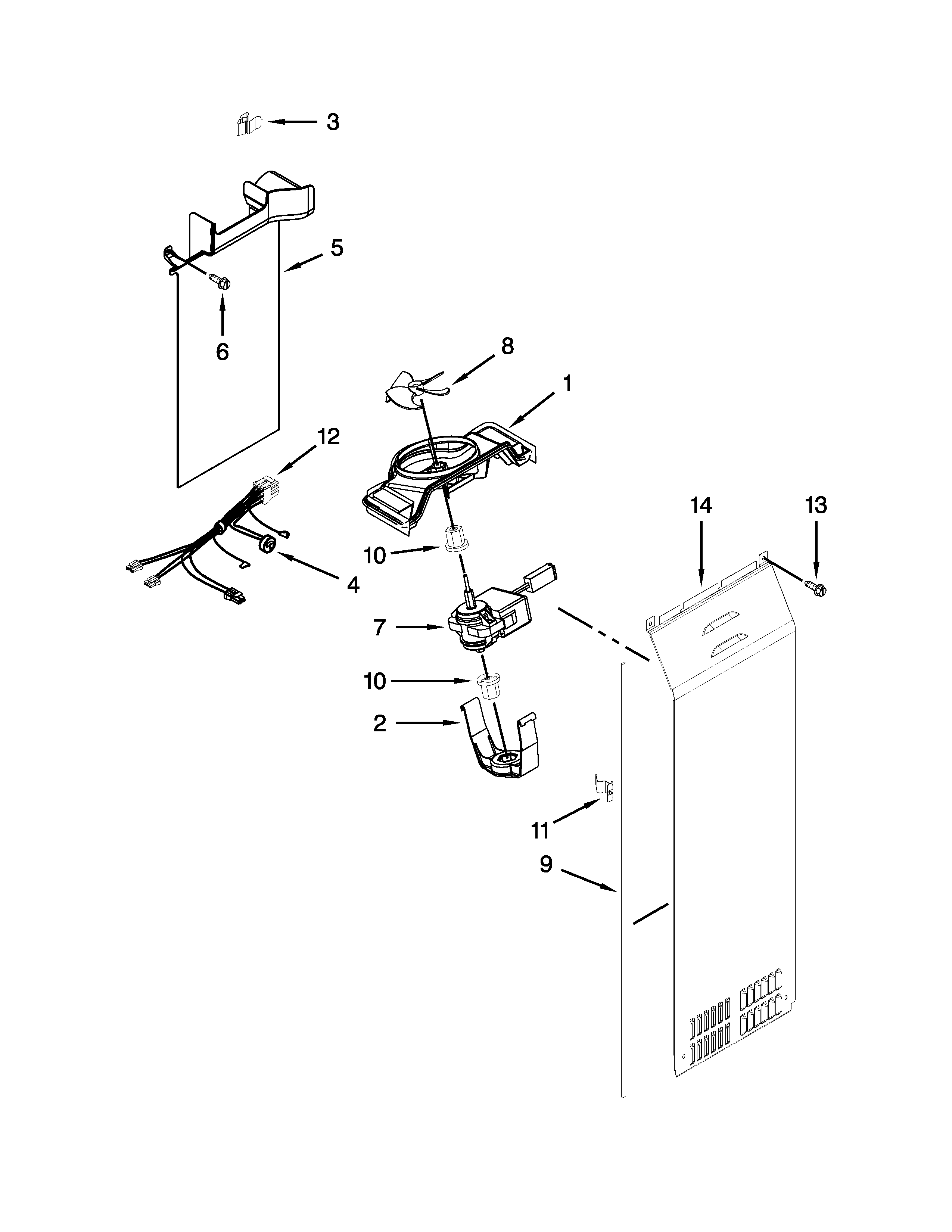 Ikea ISC21CNEDS00 air flow parts diagram