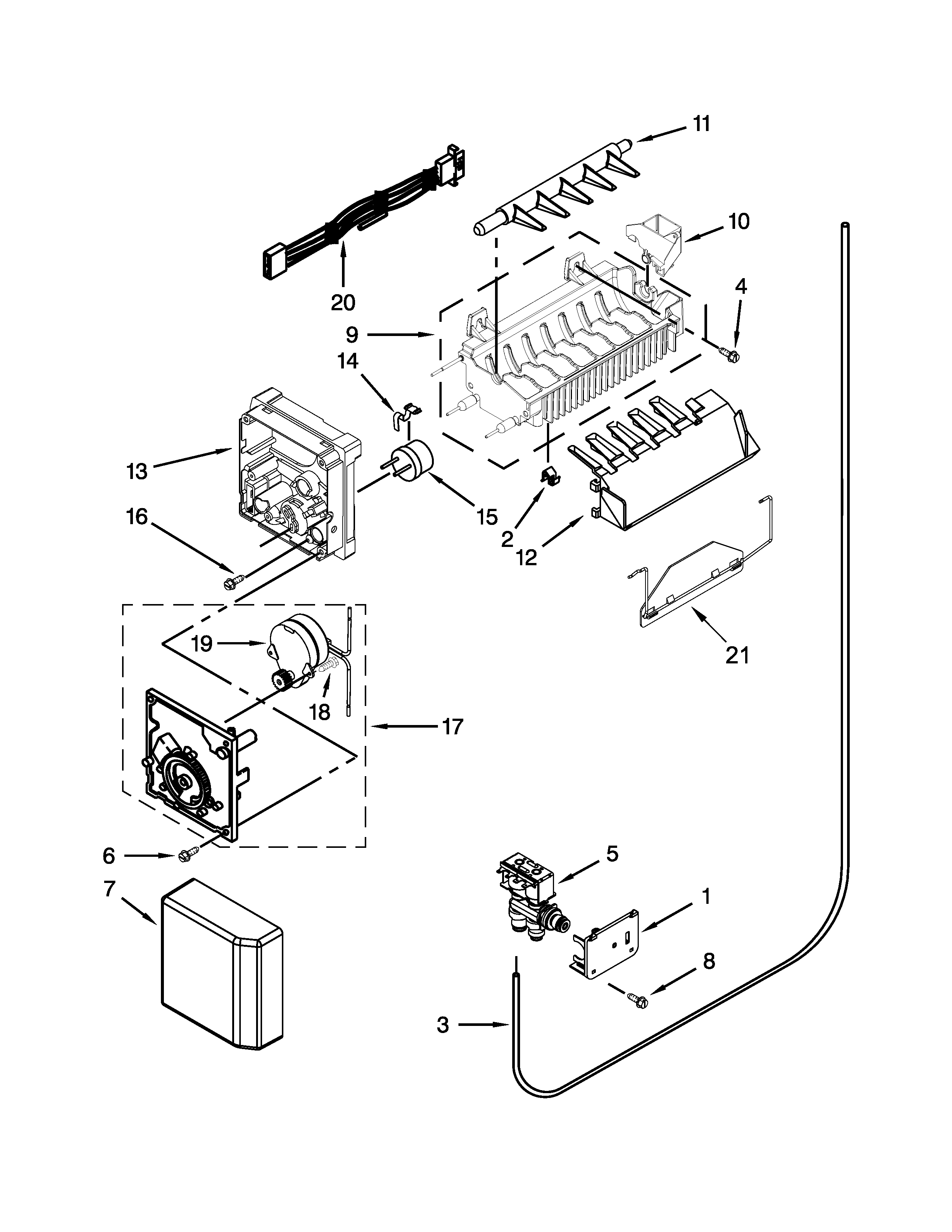 Ikea ISC21CNEDS00 icemaker parts diagram