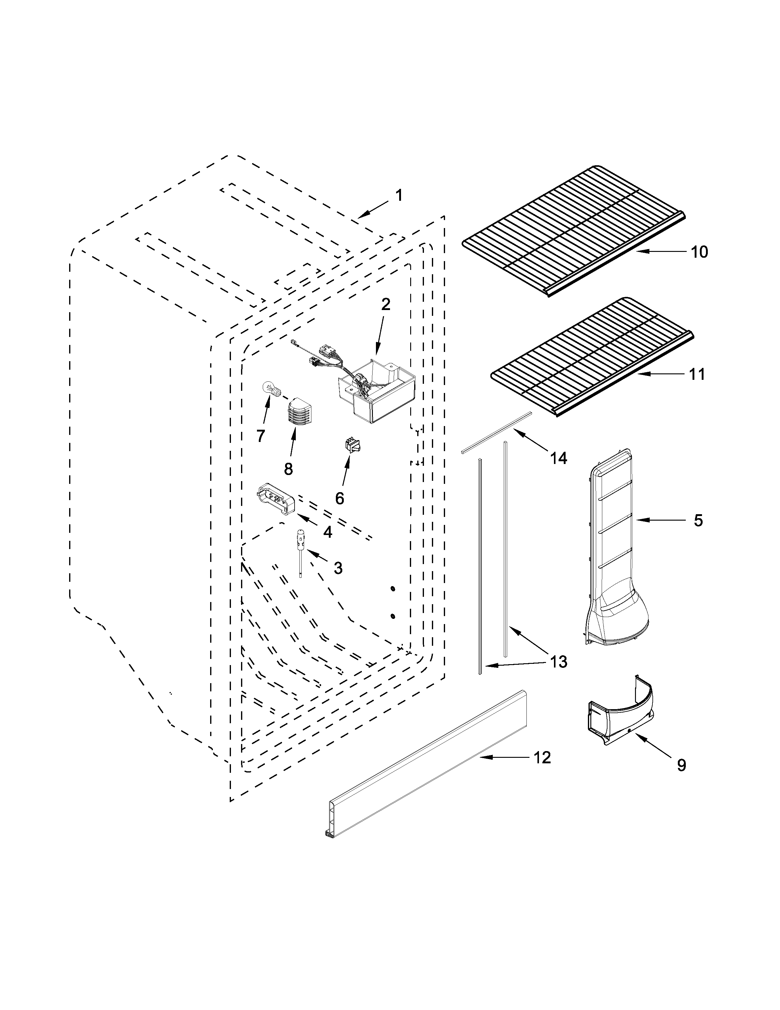 Amana AZF33X20DW00 liner parts diagram