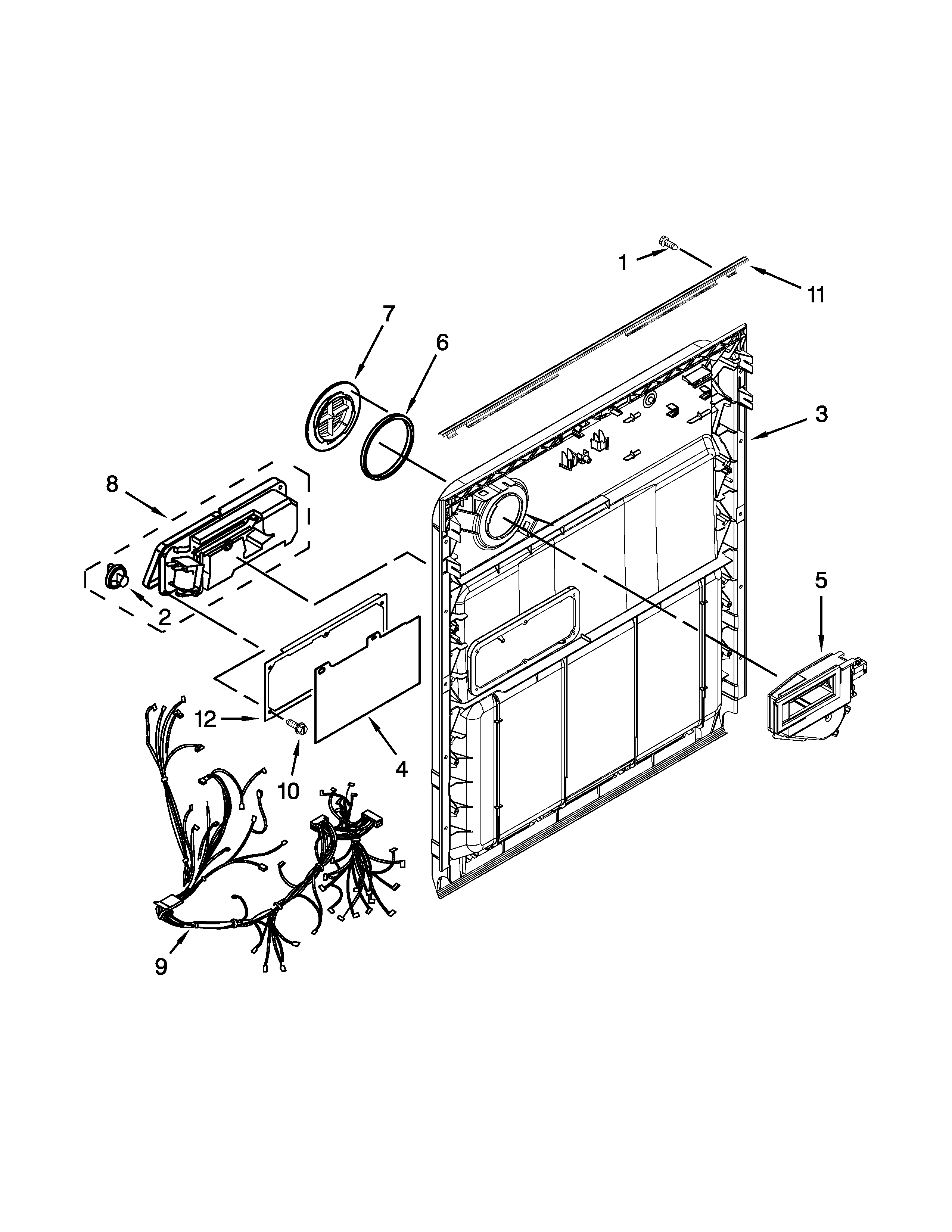 Whirlpool 7WDT770PAYM1 inner door parts diagram