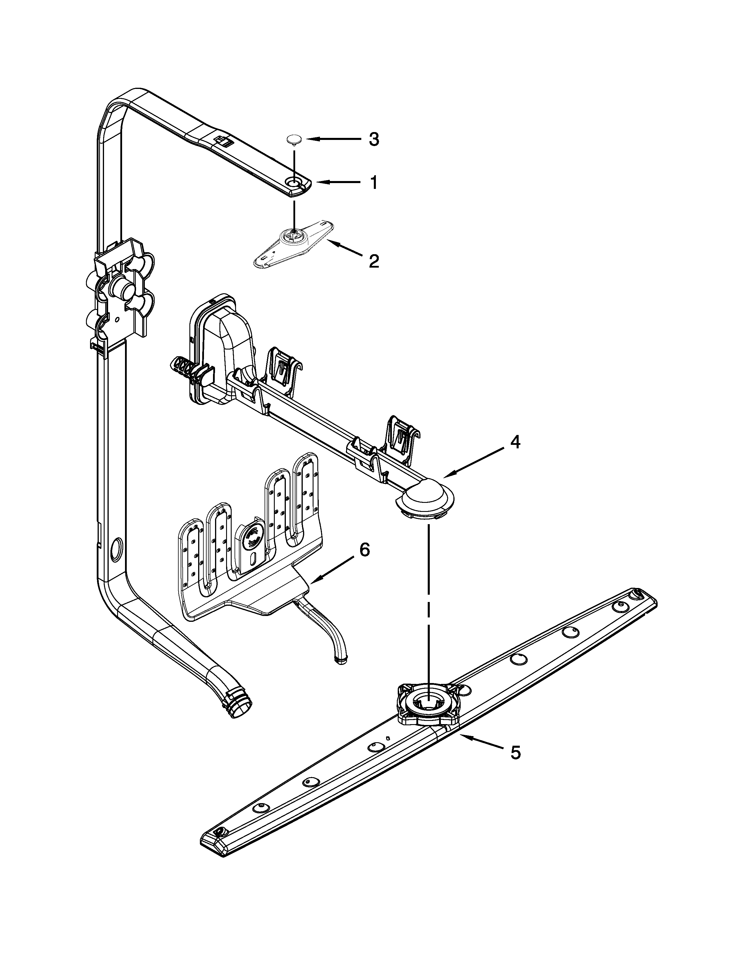 Whirlpool 7WDT770PAYM1 upper wash and rinse parts diagram