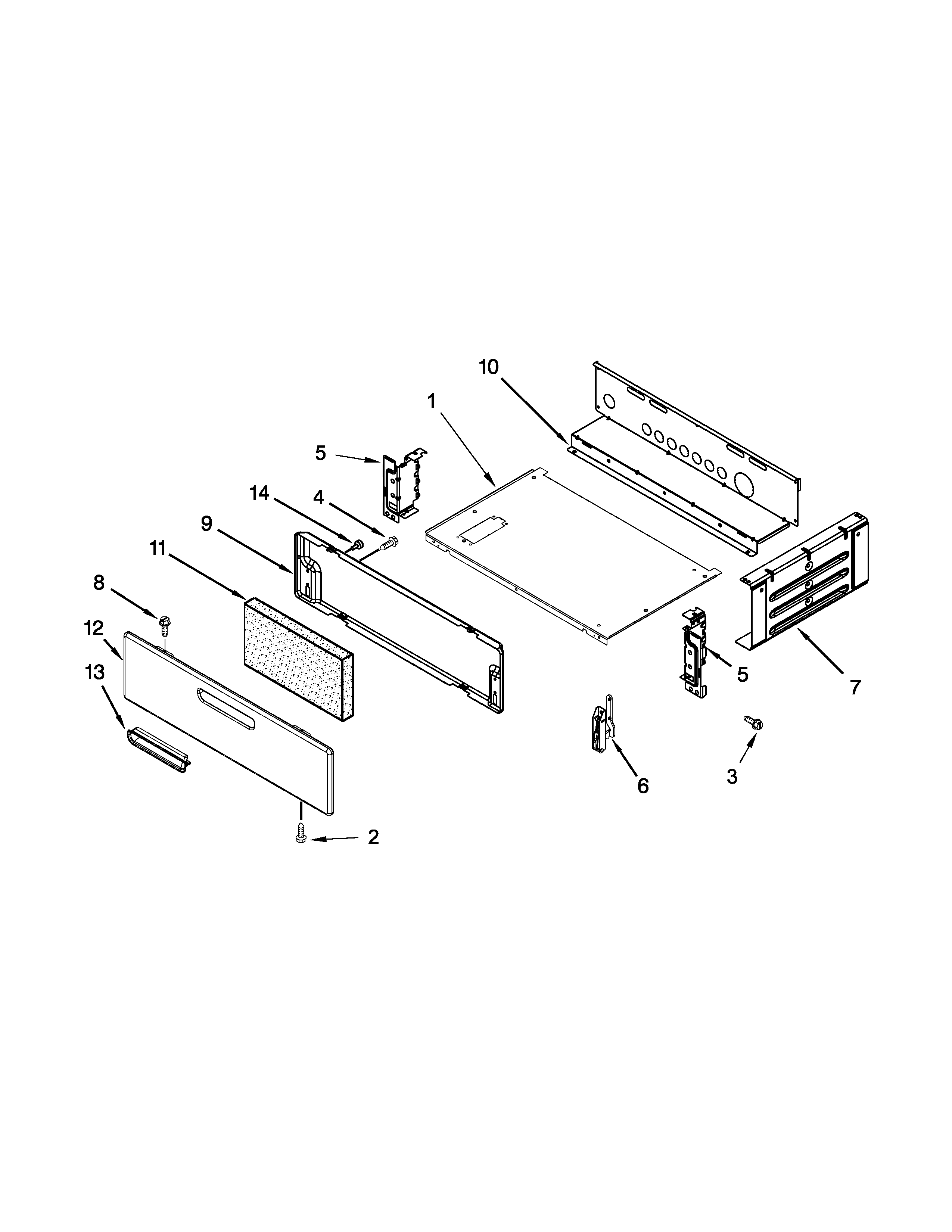 Whirlpool WFG505M0BW0 oven and broiler parts diagram