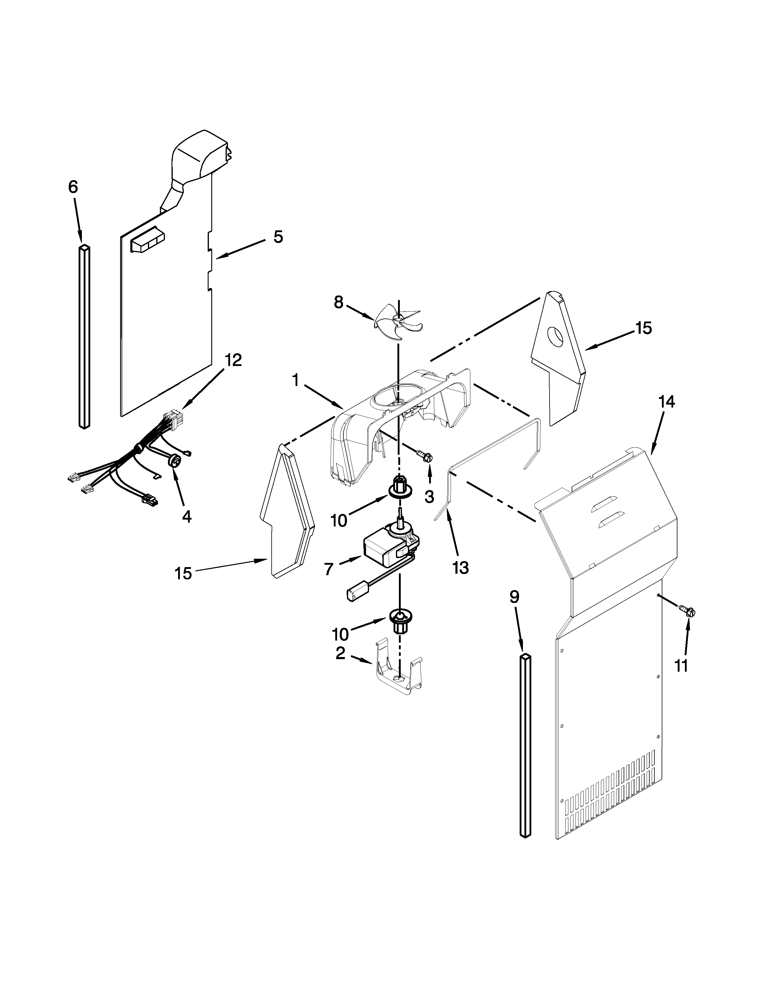 Whirlpool WRS322FDAB03 air flow parts diagram