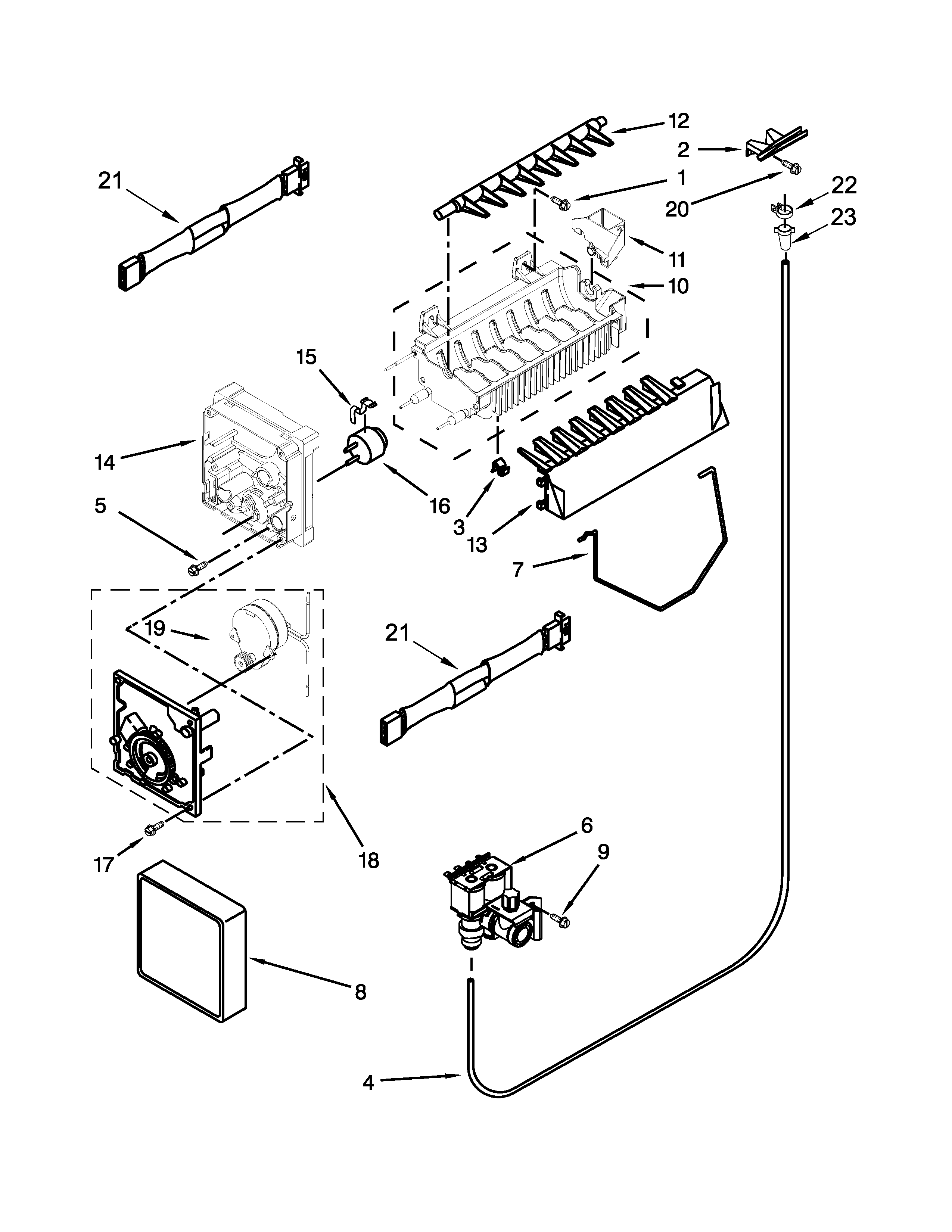 Whirlpool WRS322FDAB03 ice maker parts diagram