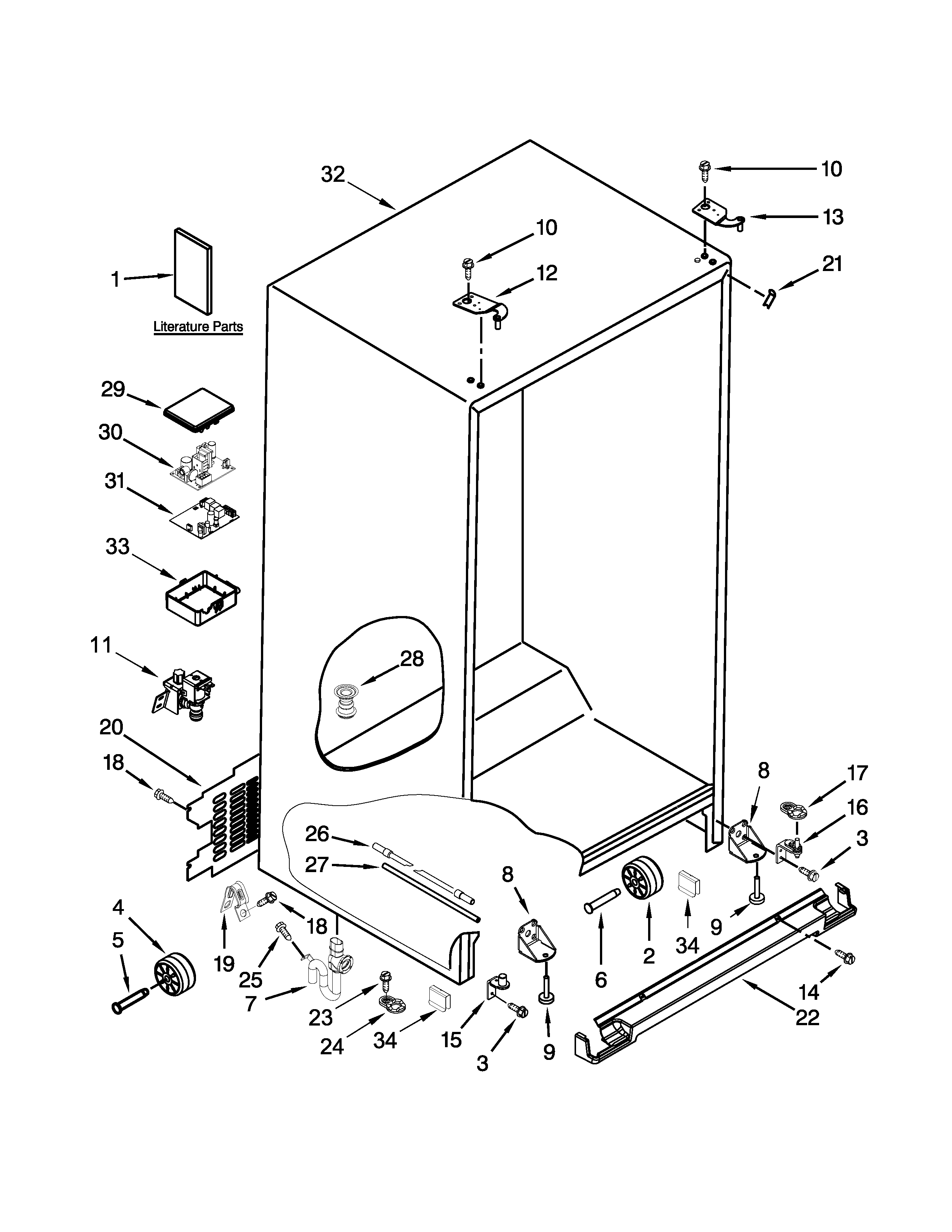 KitchenAid 7KSC24C8EY00 cabinet parts diagram