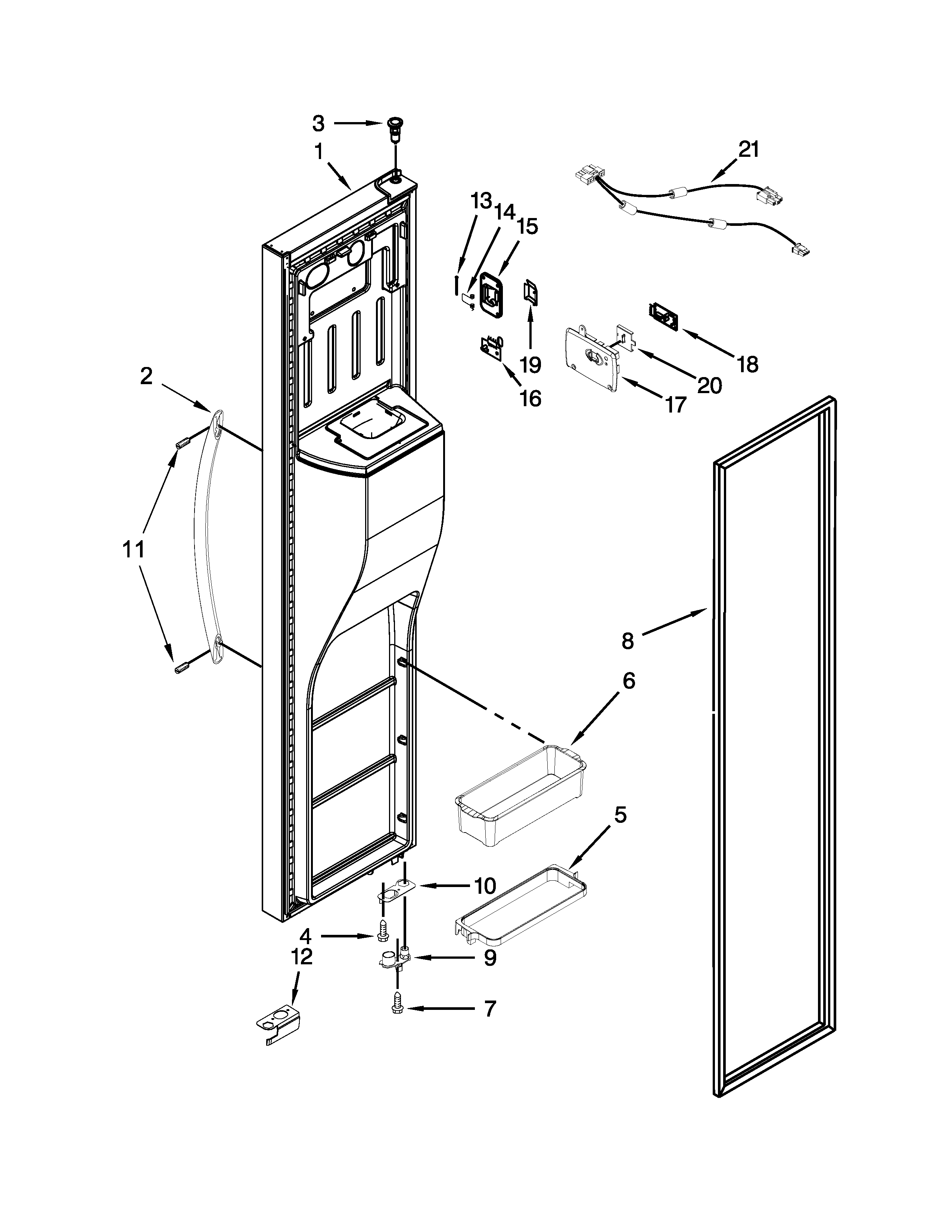 KitchenAid 7KSC24C8EY00 freezer door parts diagram