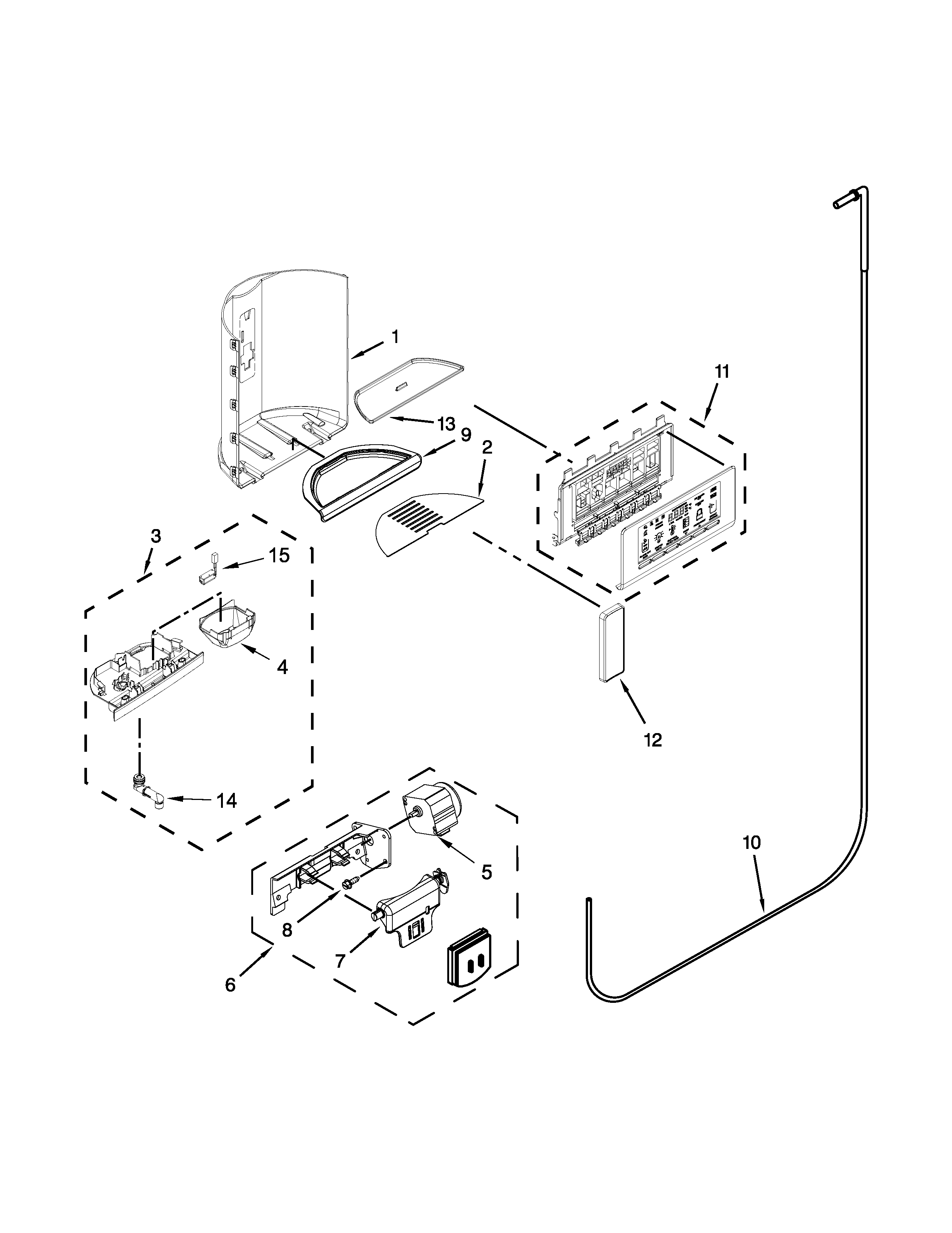 KitchenAid 7KSC24C8EY00 dispenser parts diagram
