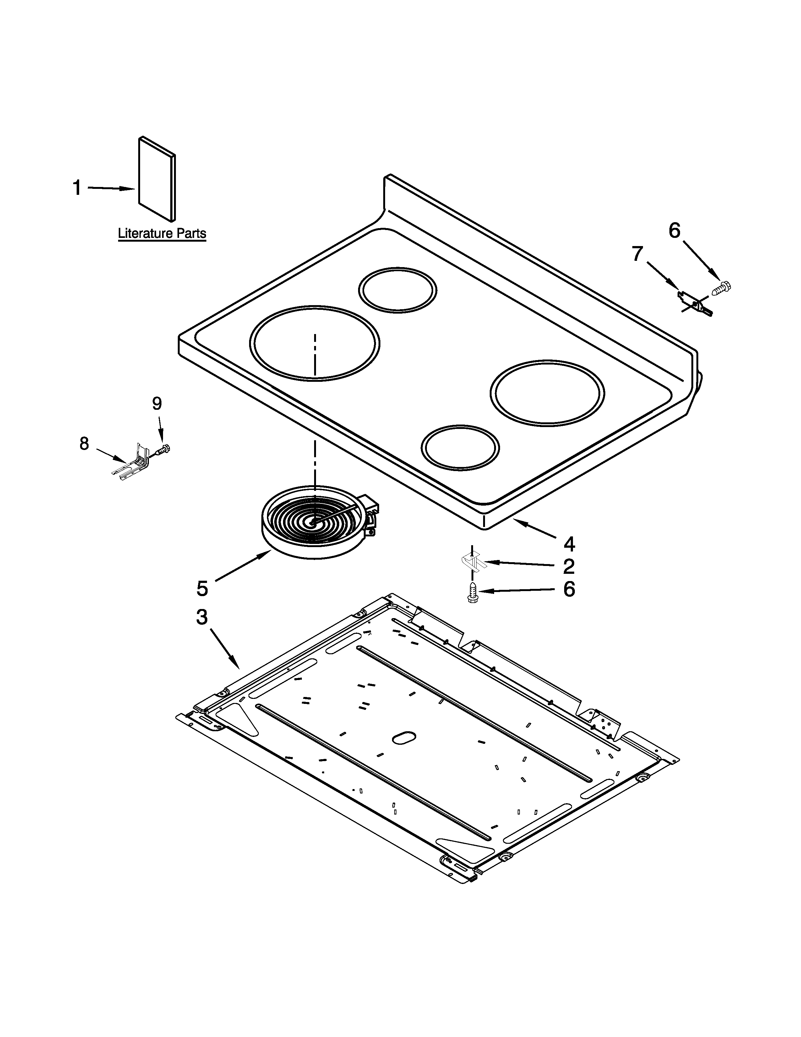 Amana AER5330BAW0 cooktop parts diagram