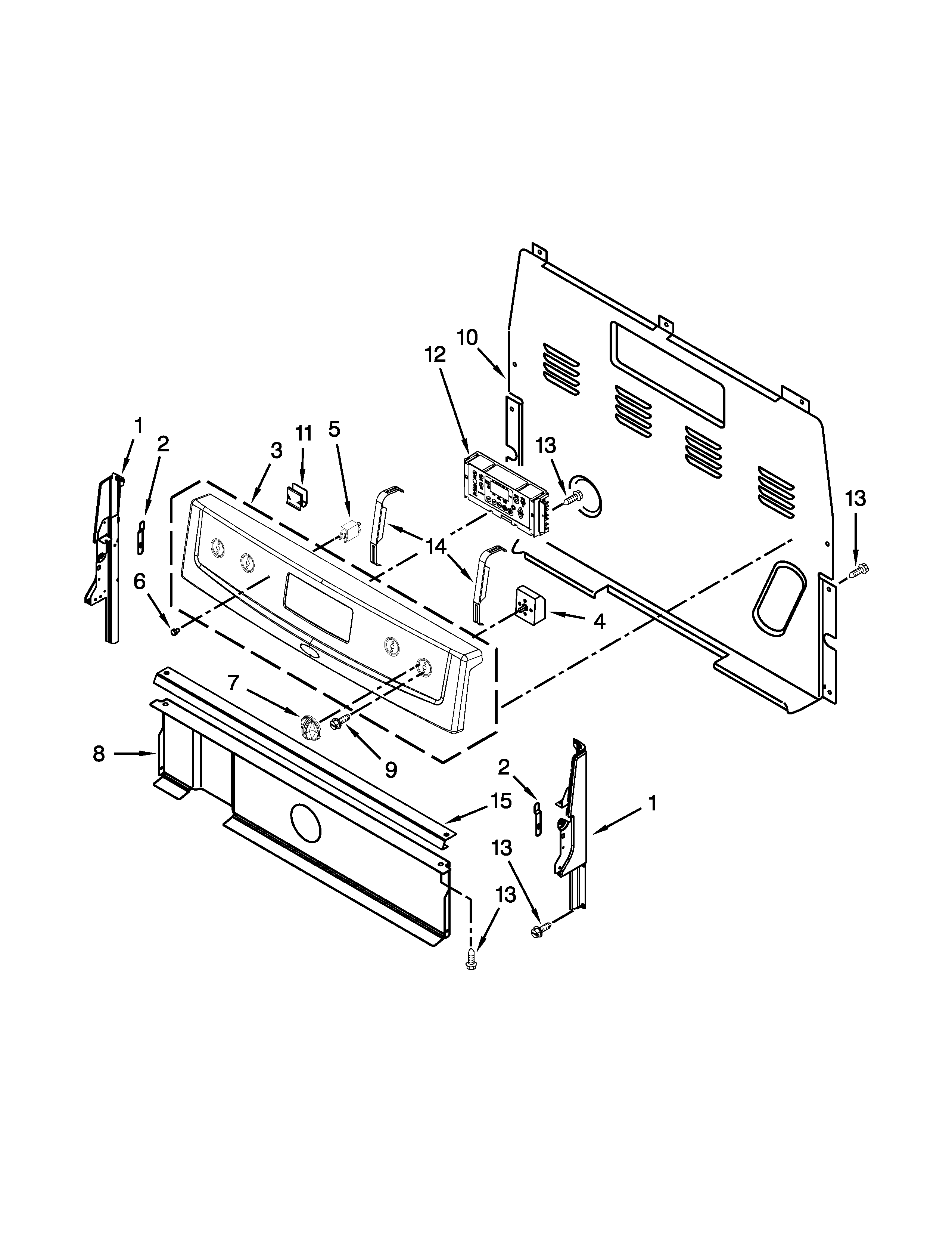 Amana AER5330BAW0 control panel parts diagram