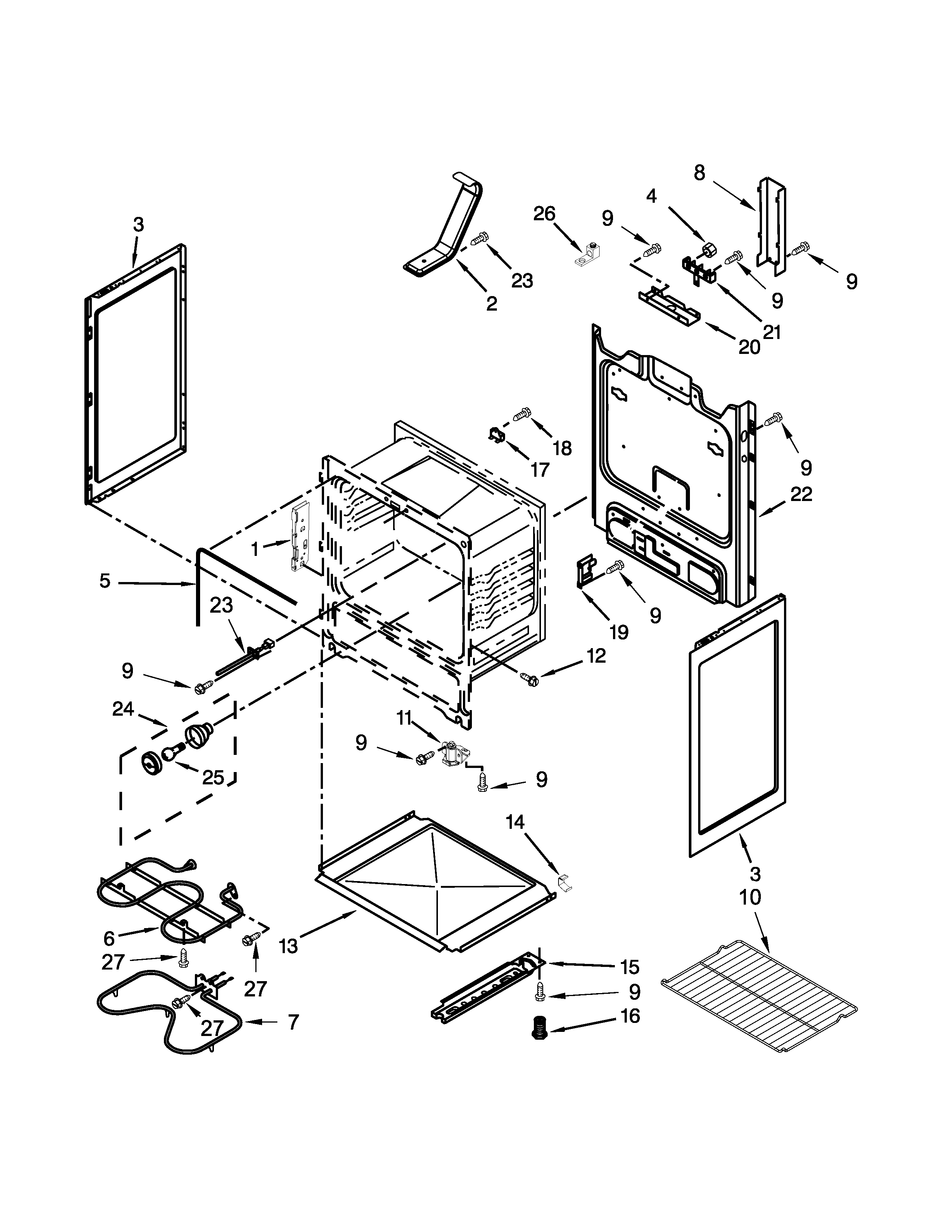 Amana AER5330BAW0 chassis parts diagram