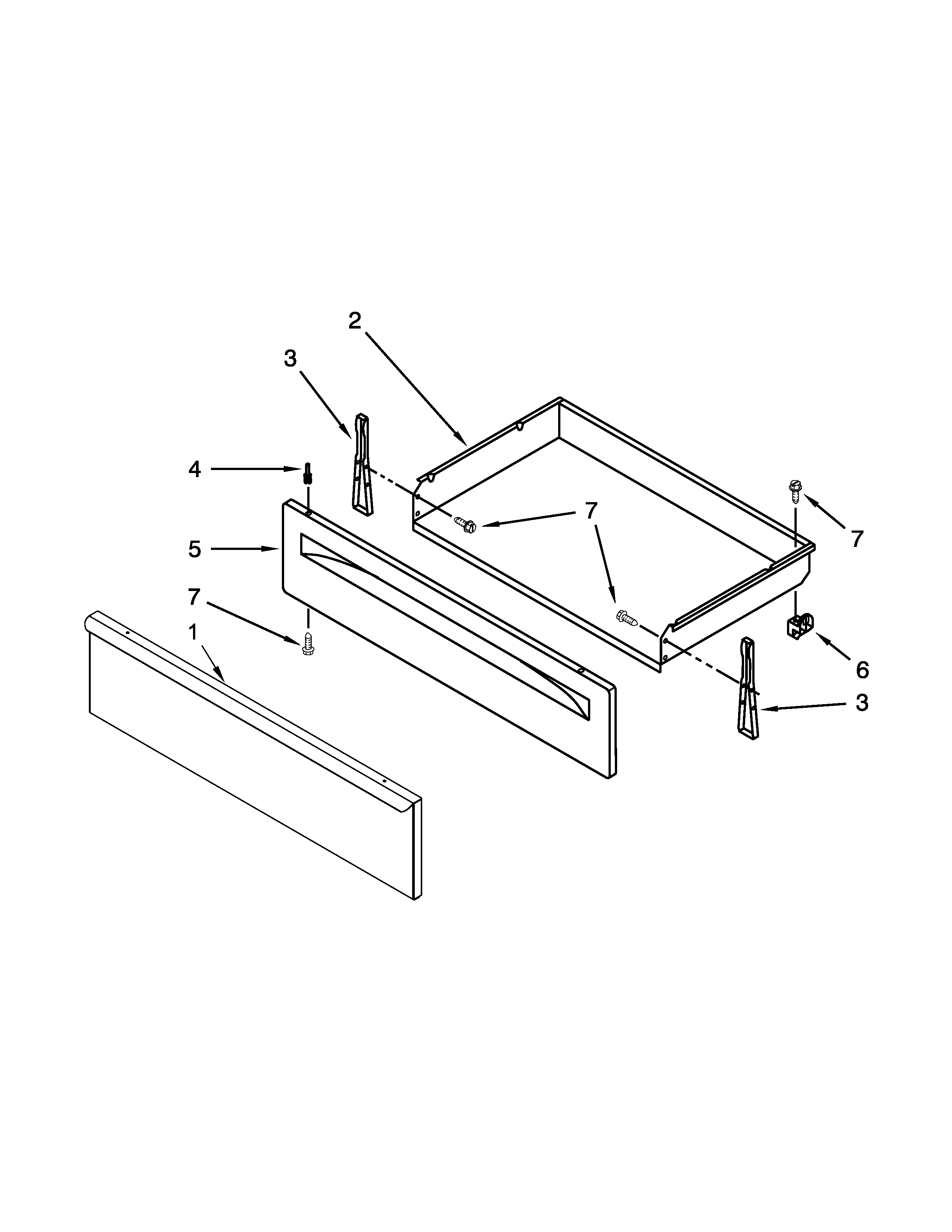 Amana AER5330BAW0 drawer and broiler parts diagram