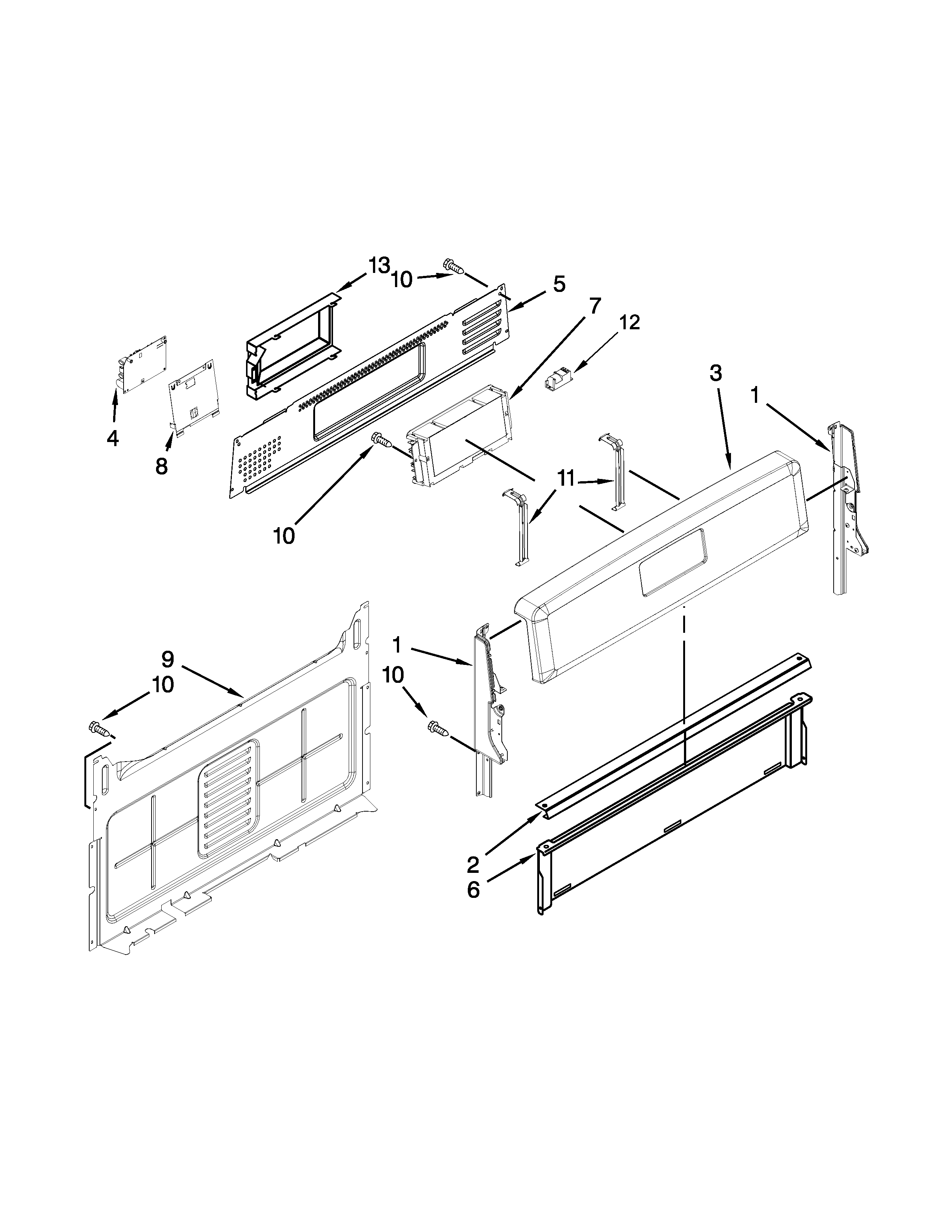 Maytag MGR8700DB0 control panel parts diagram