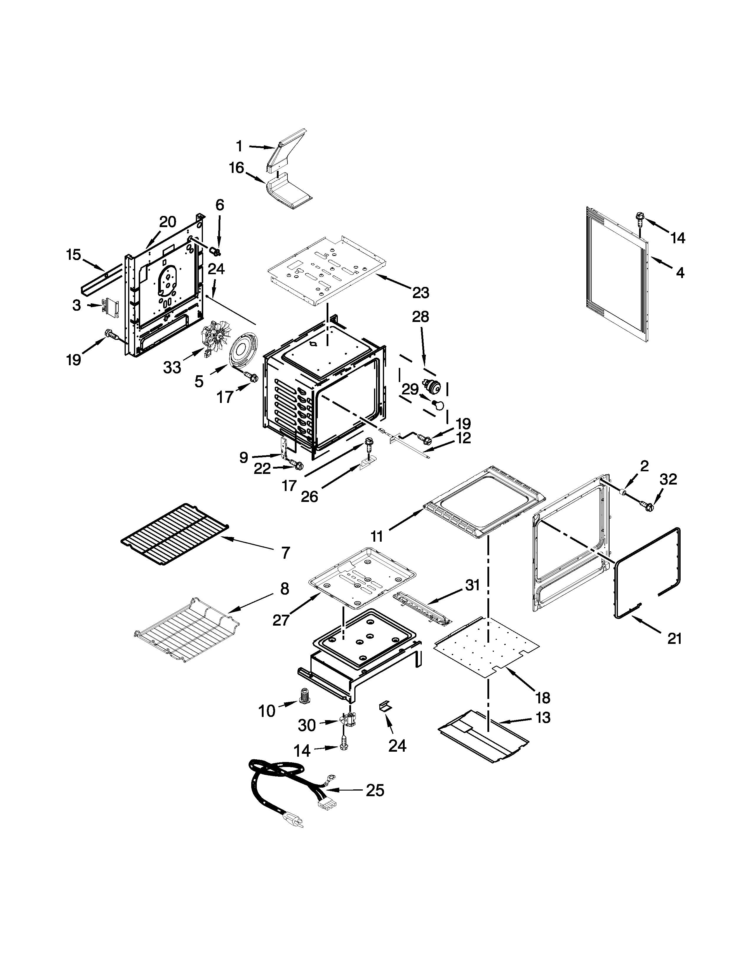 Maytag MGR8700DB0 chassis parts diagram