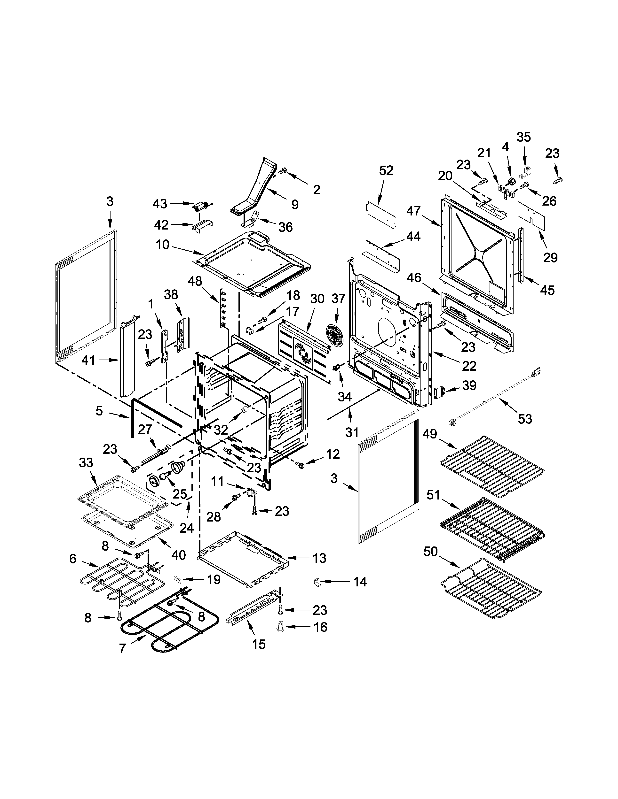 Jenn-Air JIS1450DP0 chassis parts diagram