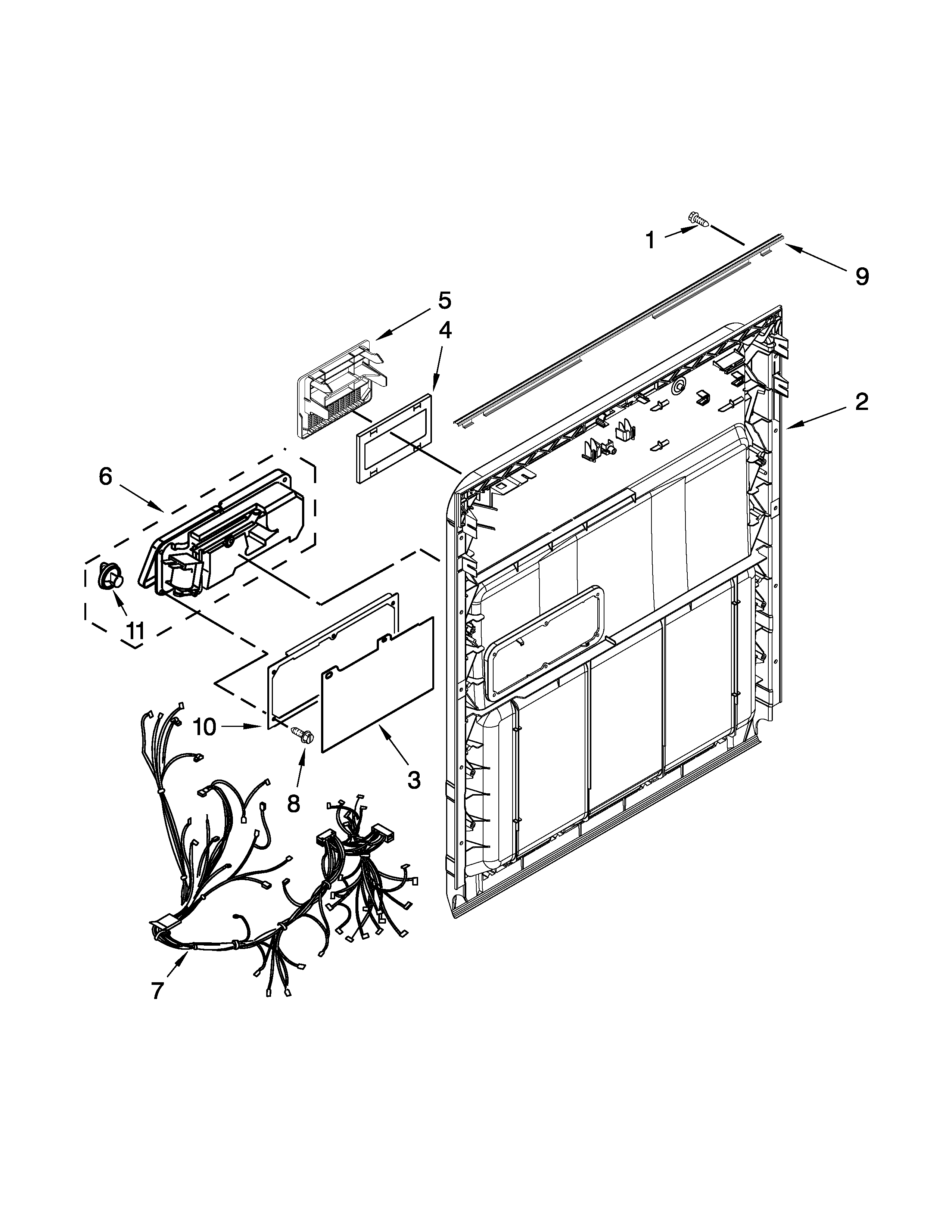 Amana ADB1100AWS5 inner door parts diagram