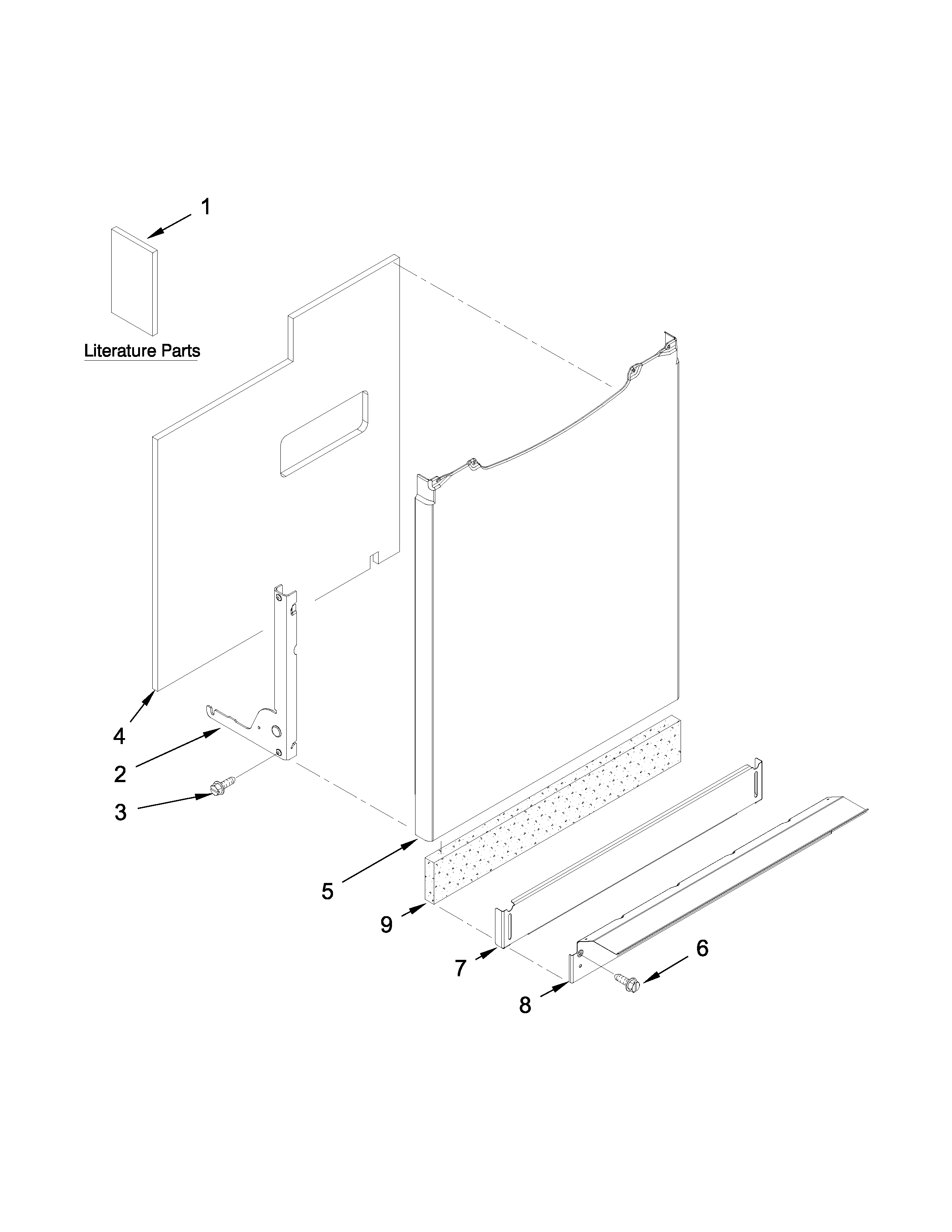 Maytag MDBH980AWB1 door and panel parts diagram