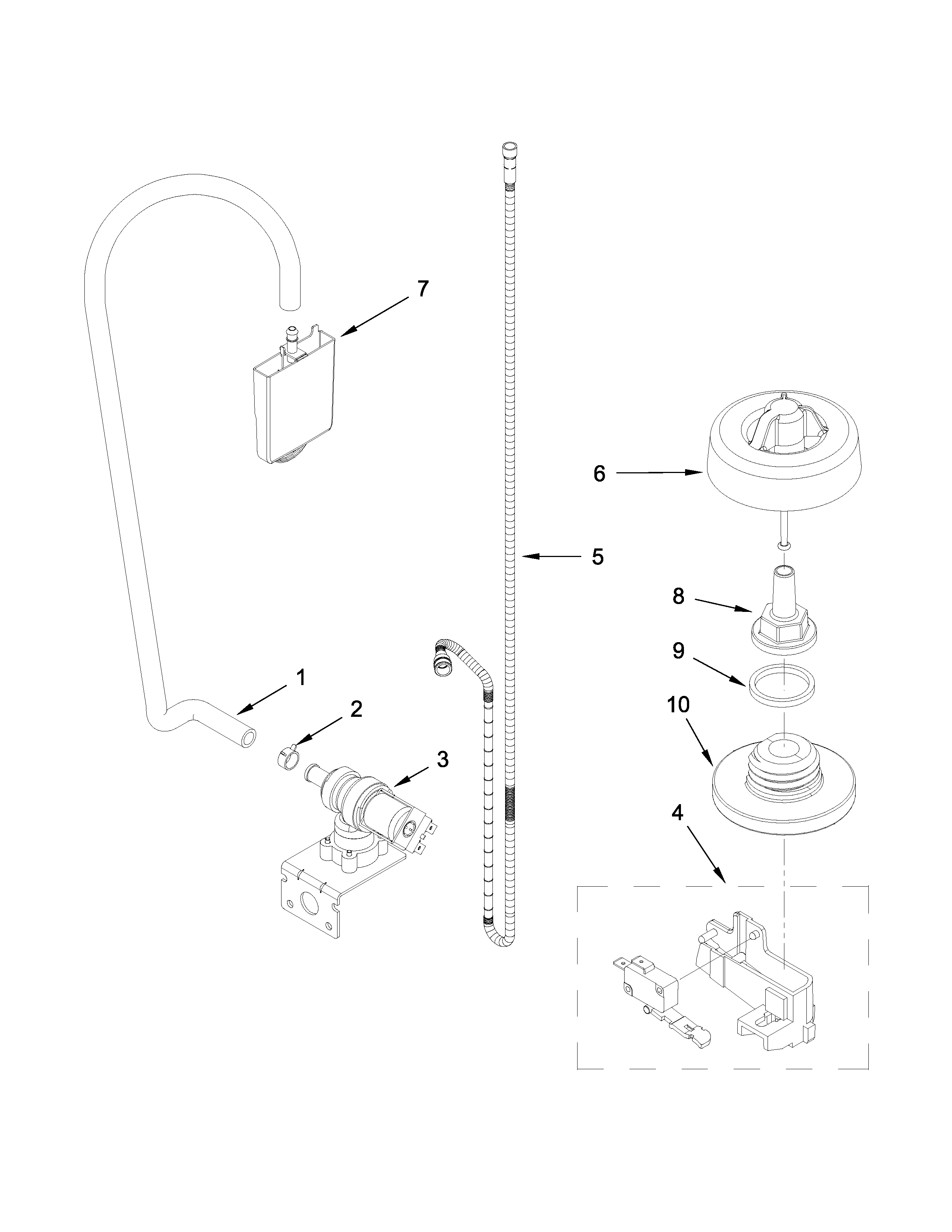 Maytag MDBH980AWB1 fill and overfill parts diagram
