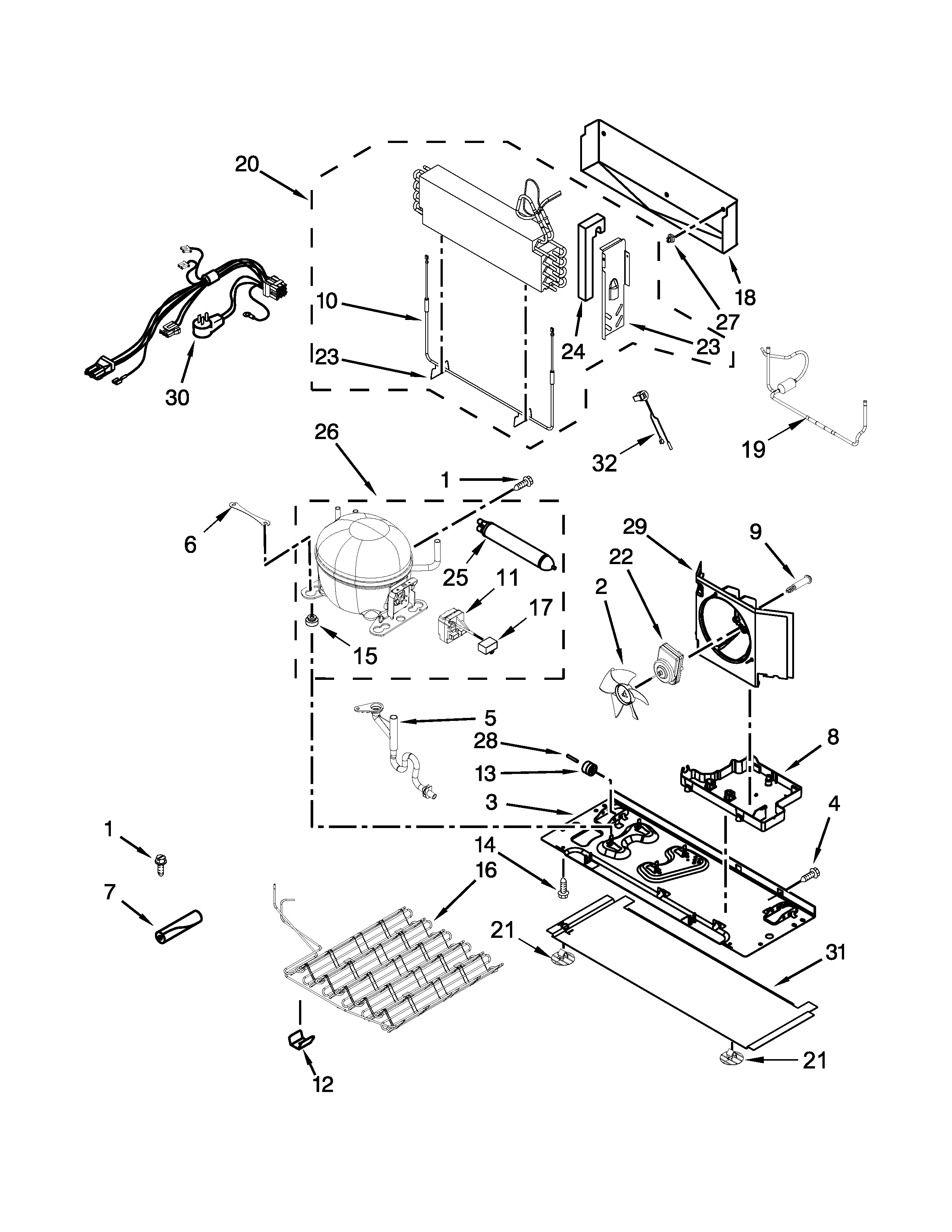 Whirlpool WRF736SDAW11 unit parts diagram