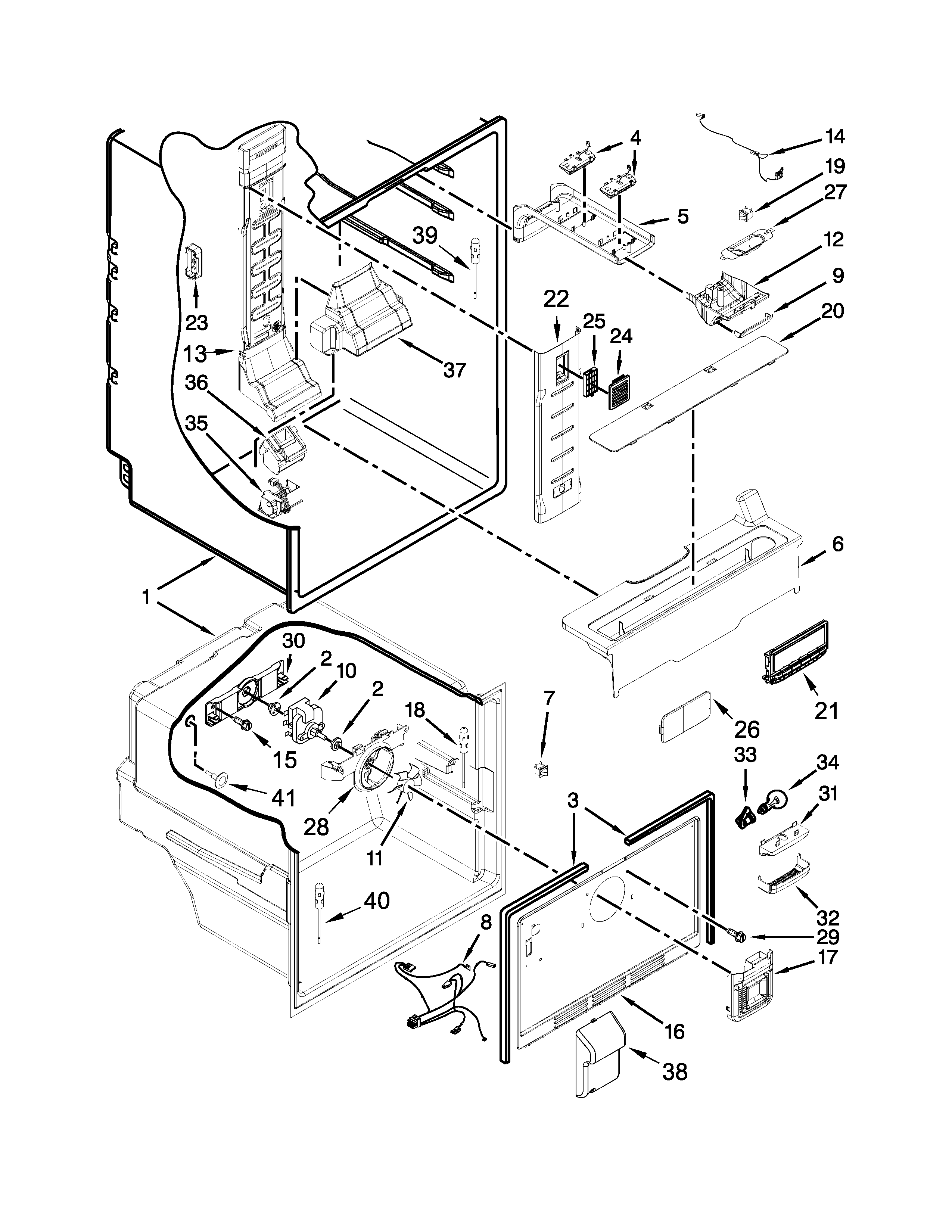 Whirlpool WRF560SFYE02 liner parts diagram